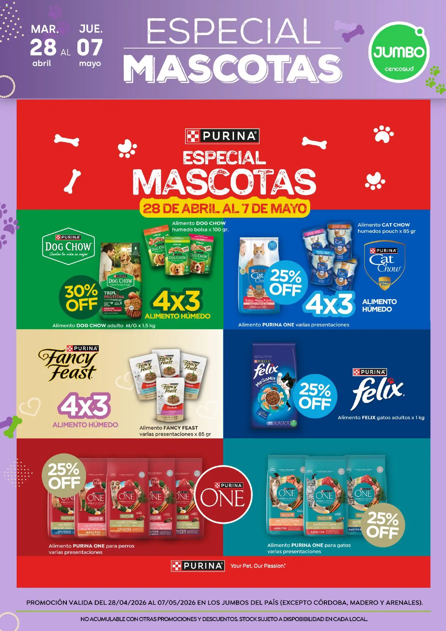 Vista previa del folleto de la tienda Jumbo válido desde el 28/04/2026 - Bolsa, Pollo, Proteína, Carne, Cordero, Ron, Pavo, Salmón