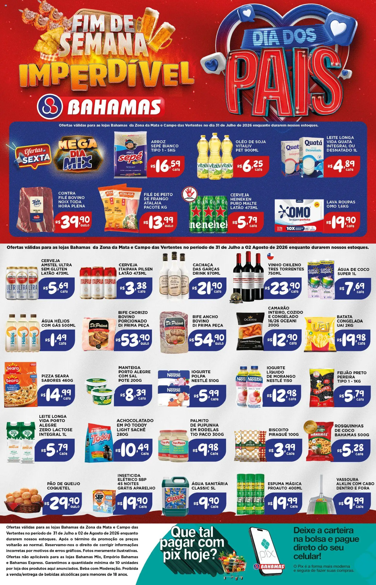 Pré-Visualização do folheto "Bahamas Supermercados ofertas Fim de Semana Imperdível" da loja Bahamas Supermercados válido a partir de 31/07/2026