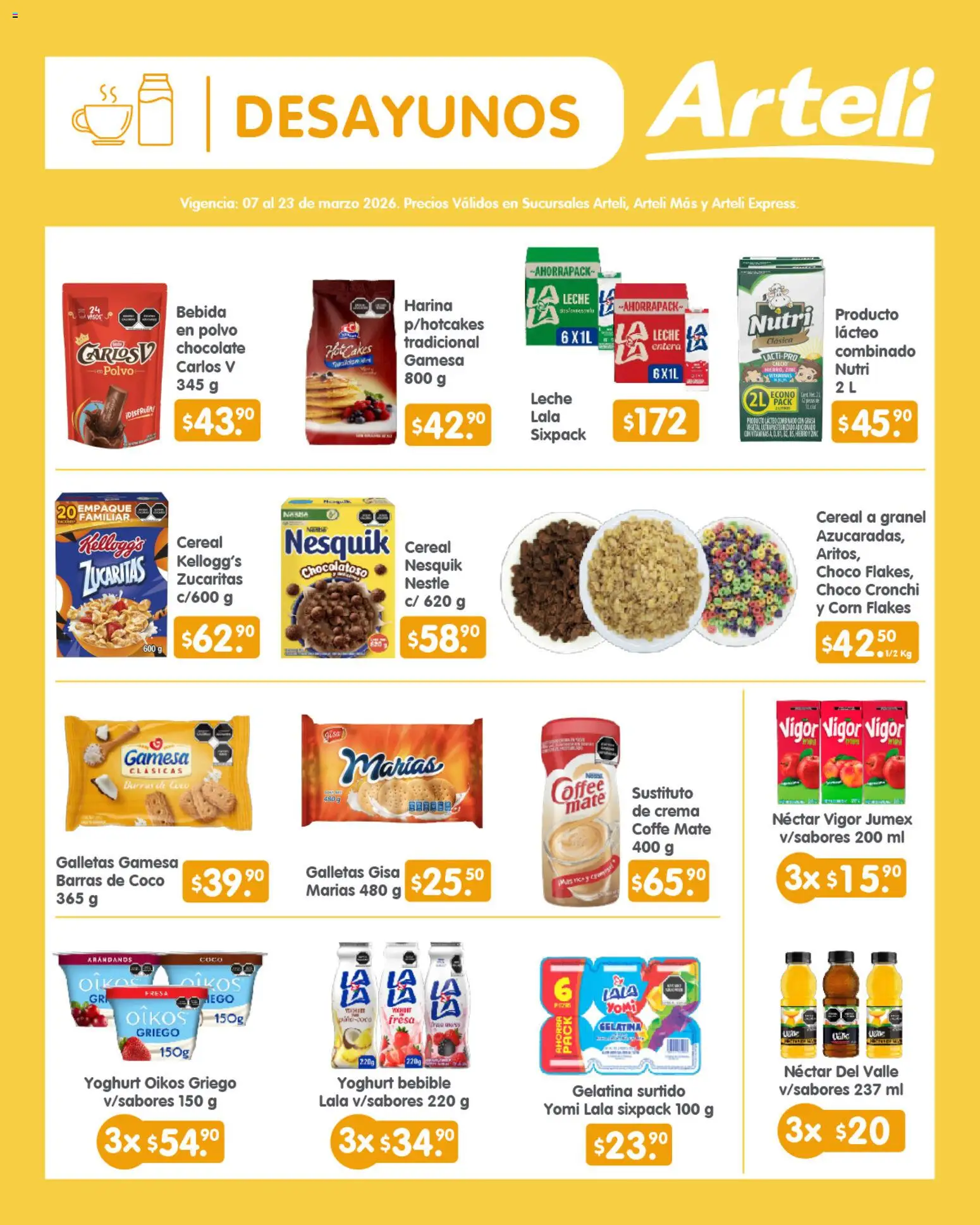 Vista previa las ofertas de la tienda Arteli - Arteli folleto Quincenal desde el 07/03/2026 - Fresa, Galletas, Leche, Gelatina, Mate, Harina, Pala, Polvo