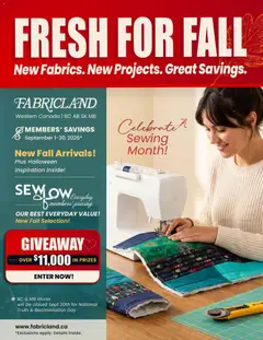 Preview of leaflet Fabricland weekly flyer / circulaire from shop Fabricland is valid from Sep 01, 2026