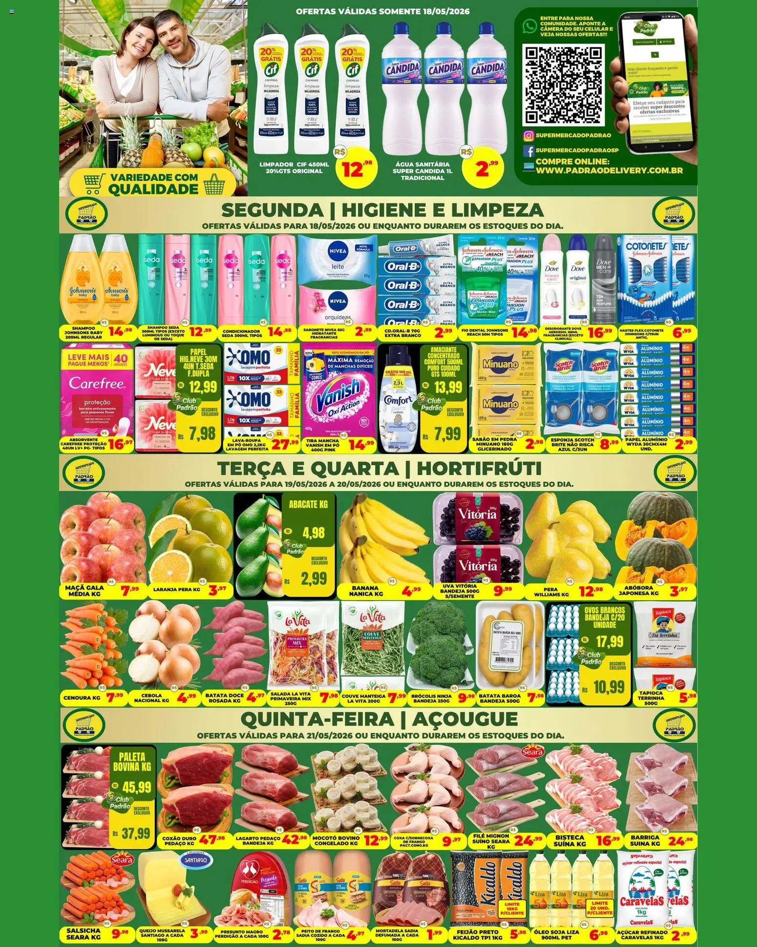 Pré-Visualização do folheto "Supermercado Padrão - Ofertas da semana" da loja Supermercado Padrão válido a partir de 18/05/2026
