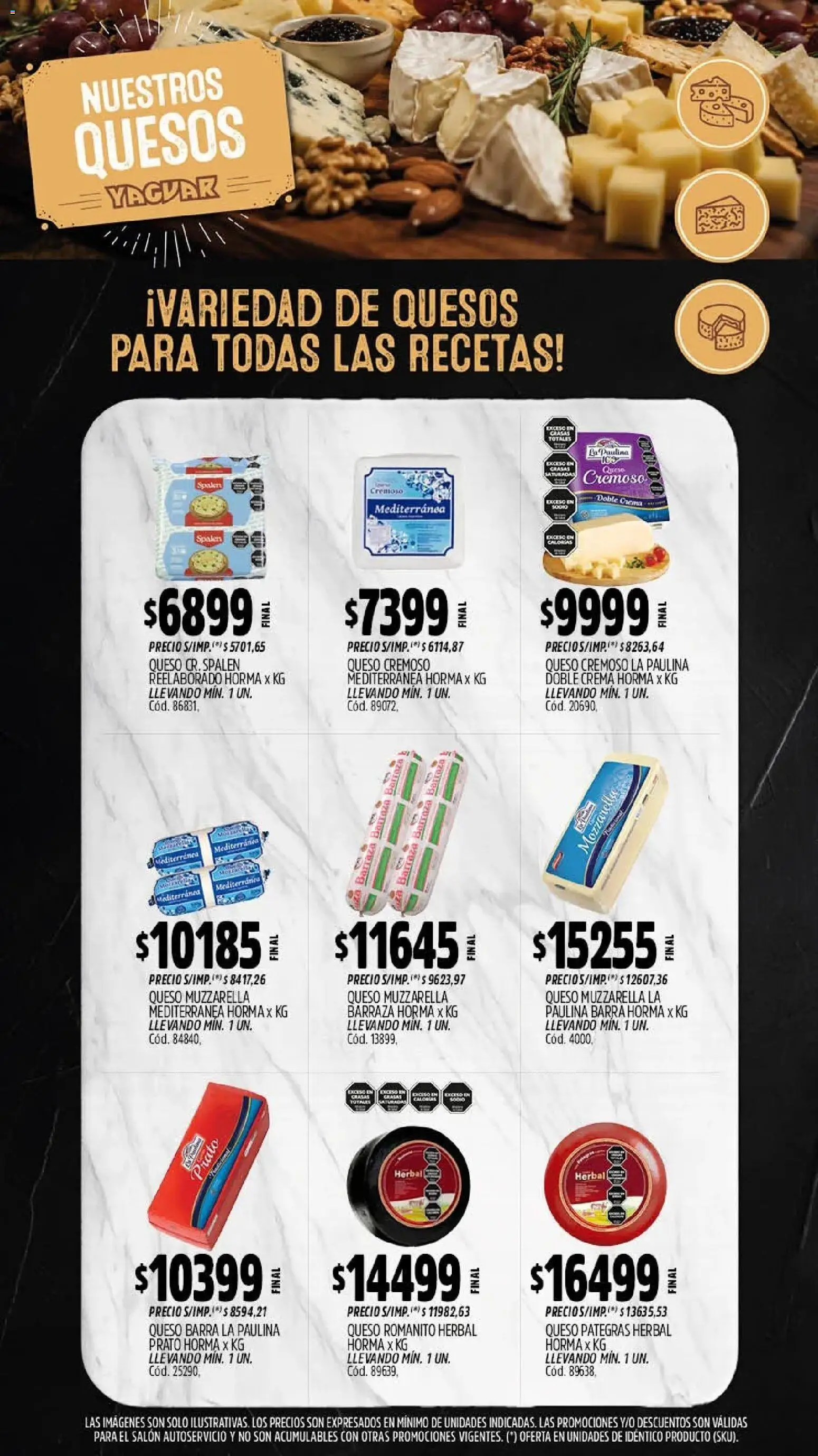 Vista previa del folleto de la tienda Yaguar válido desde el 28/09/2026 - Queso, Crema, Mozzarella, Muzzarella