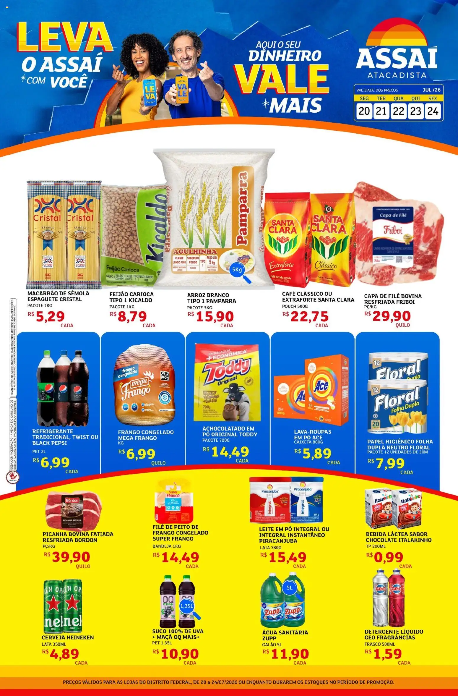 Pré-Visualização do folheto "Assaí Atacadista ofertas - DF" da loja Assaí Atacadista válido a partir de 20/07/2026