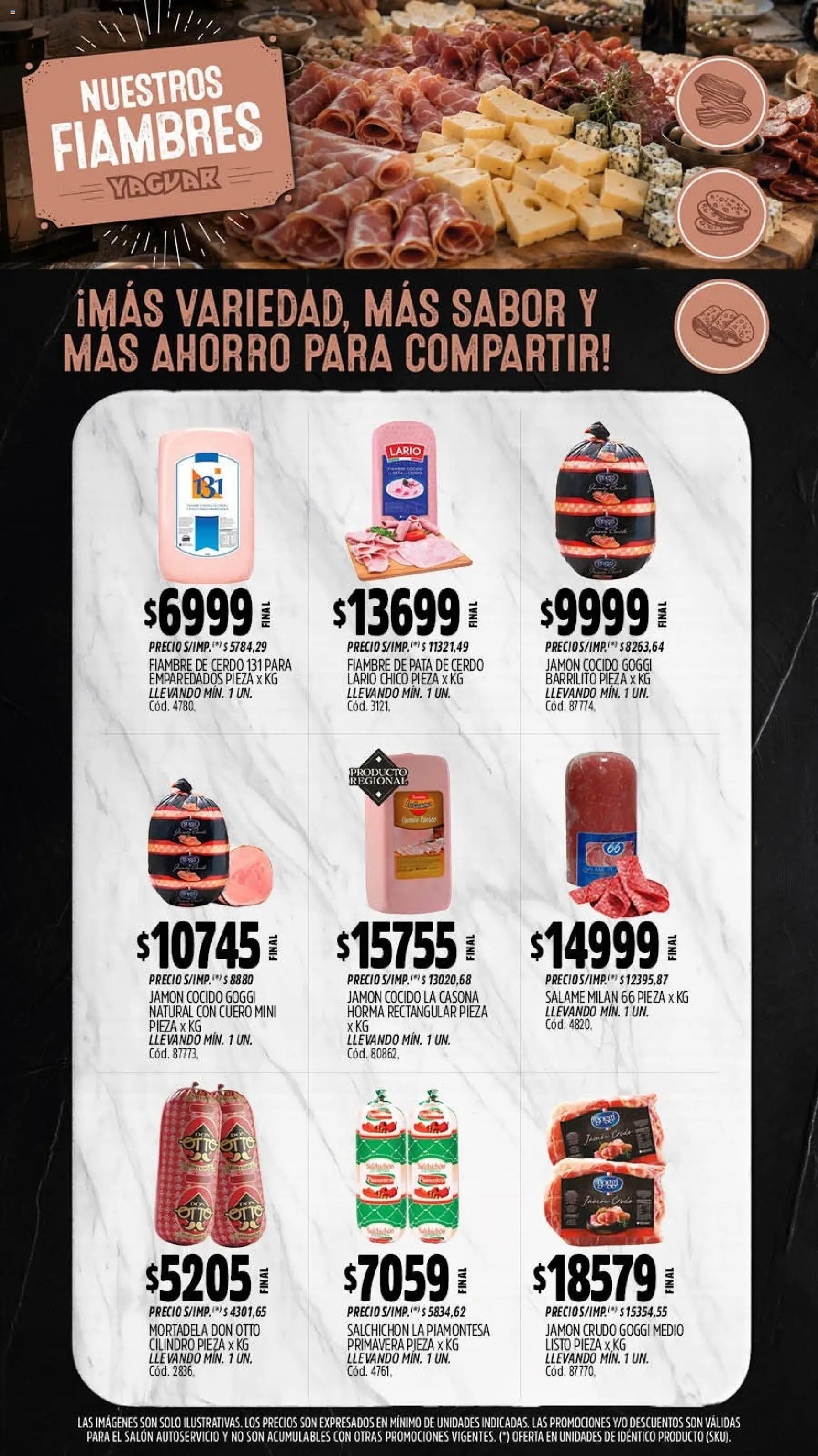 Vista previa del folleto de la tienda Yaguar válido desde el 14/09/2026 - Cerdo, Mortadela, Salame, Jamón cocido, Jamón, Pata de cerdo