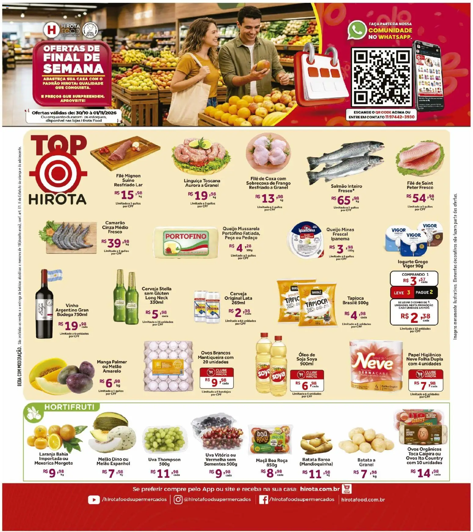 Pré-Visualização do folheto "Hirota Food ofertas de Final de Semana" da loja Hirota Food válido a partir de 30/10/2026