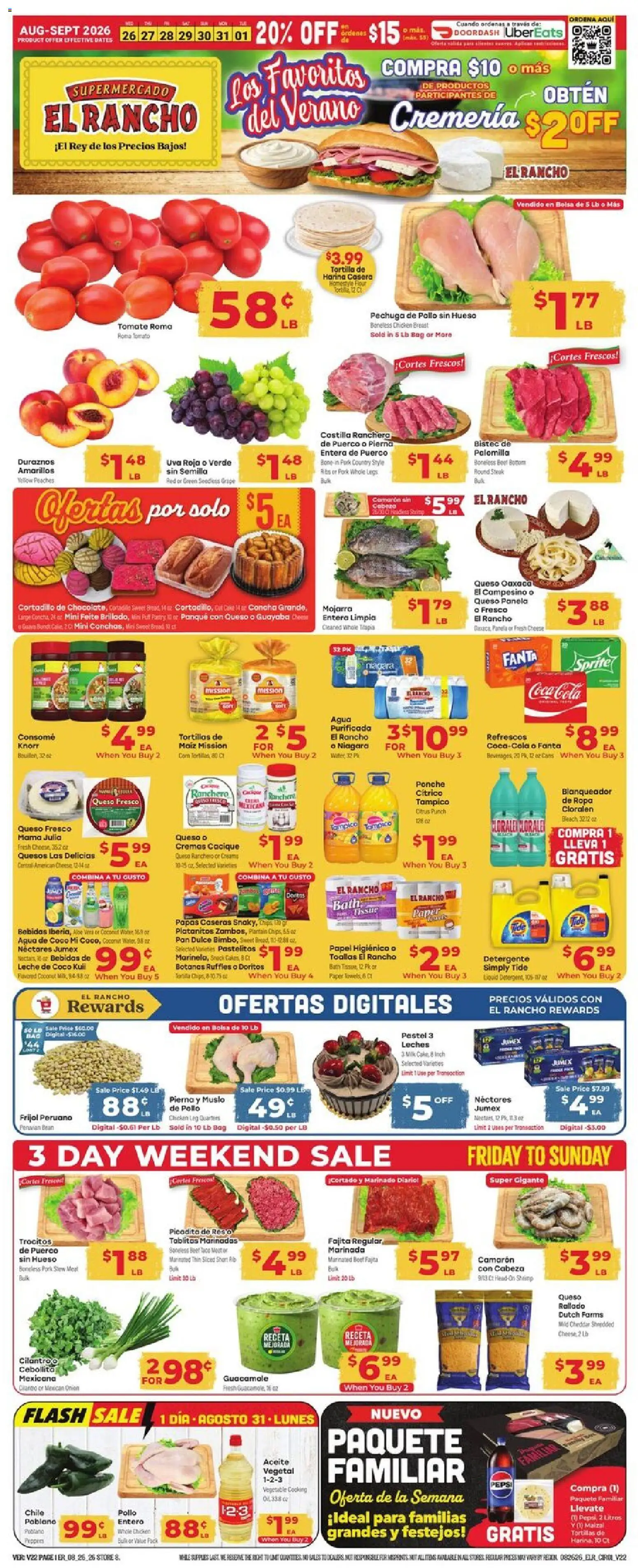 El Rancho Weekly Ad from 08/26/2026 >> Flyer