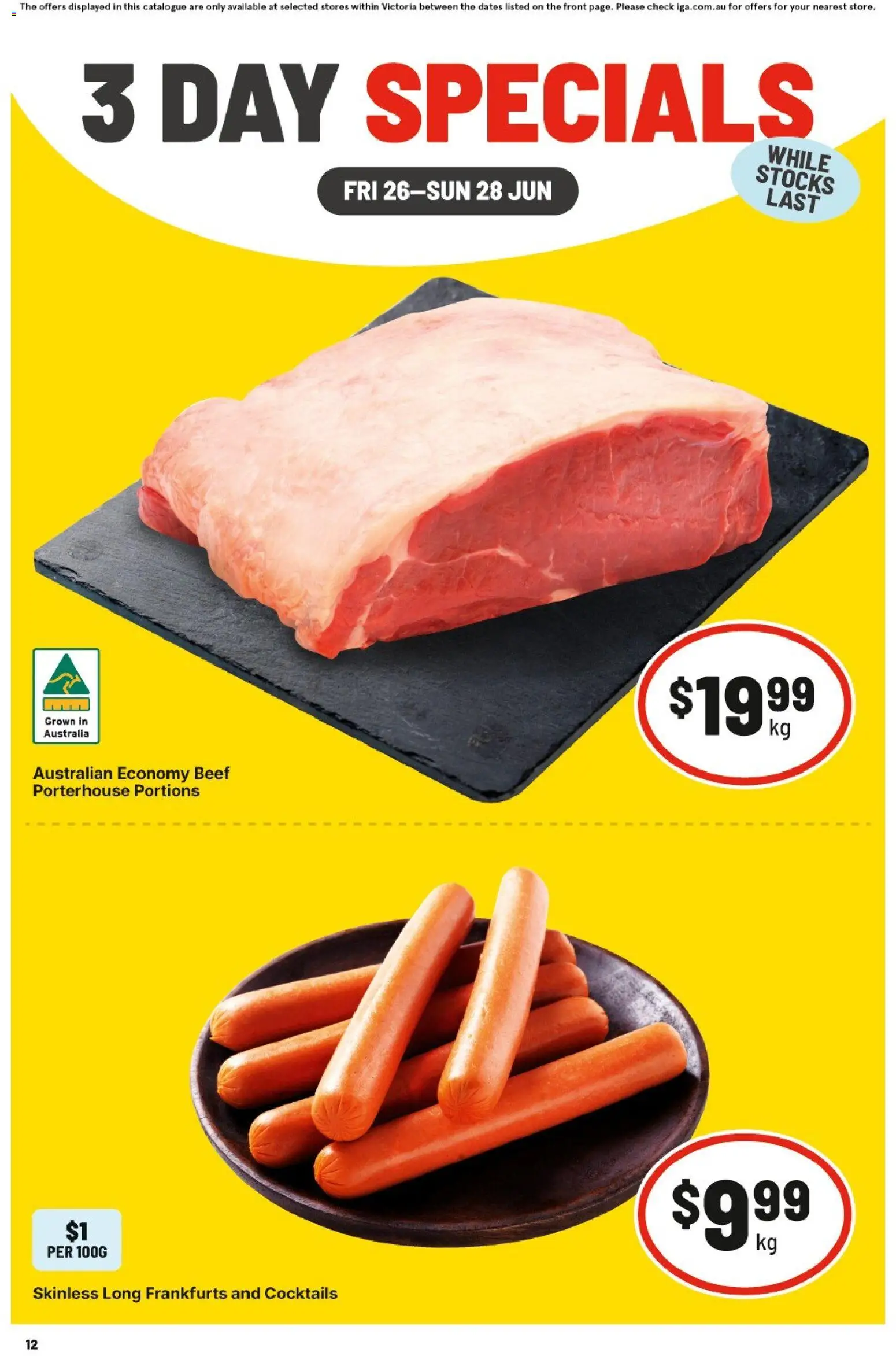 Preview of catalogue IGA -3 Day Specials - VIC from shop IGA valid 26/06/2026
