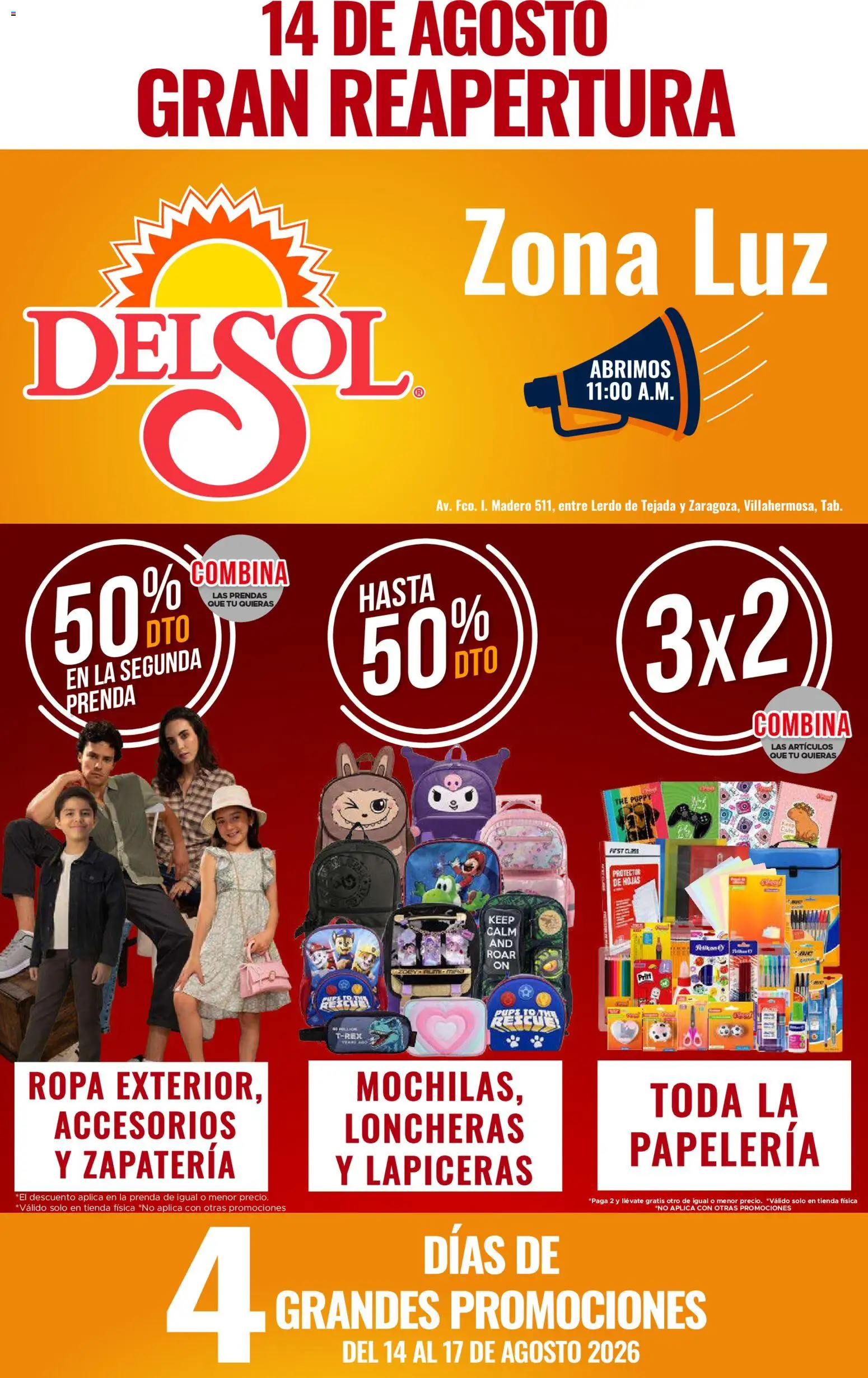 Vista previa las ofertas de la tienda Del Sol y Woolworth - Del Sol y Woolworth catálogo 4 Días de Grandes Promociones desde el 14/08/2026 