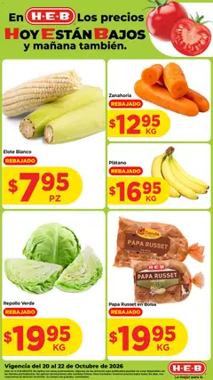 Vista previa las ofertas de la tienda H-E-B - H-E-B folleto Fruta y venduras desde el 20/10/2026 