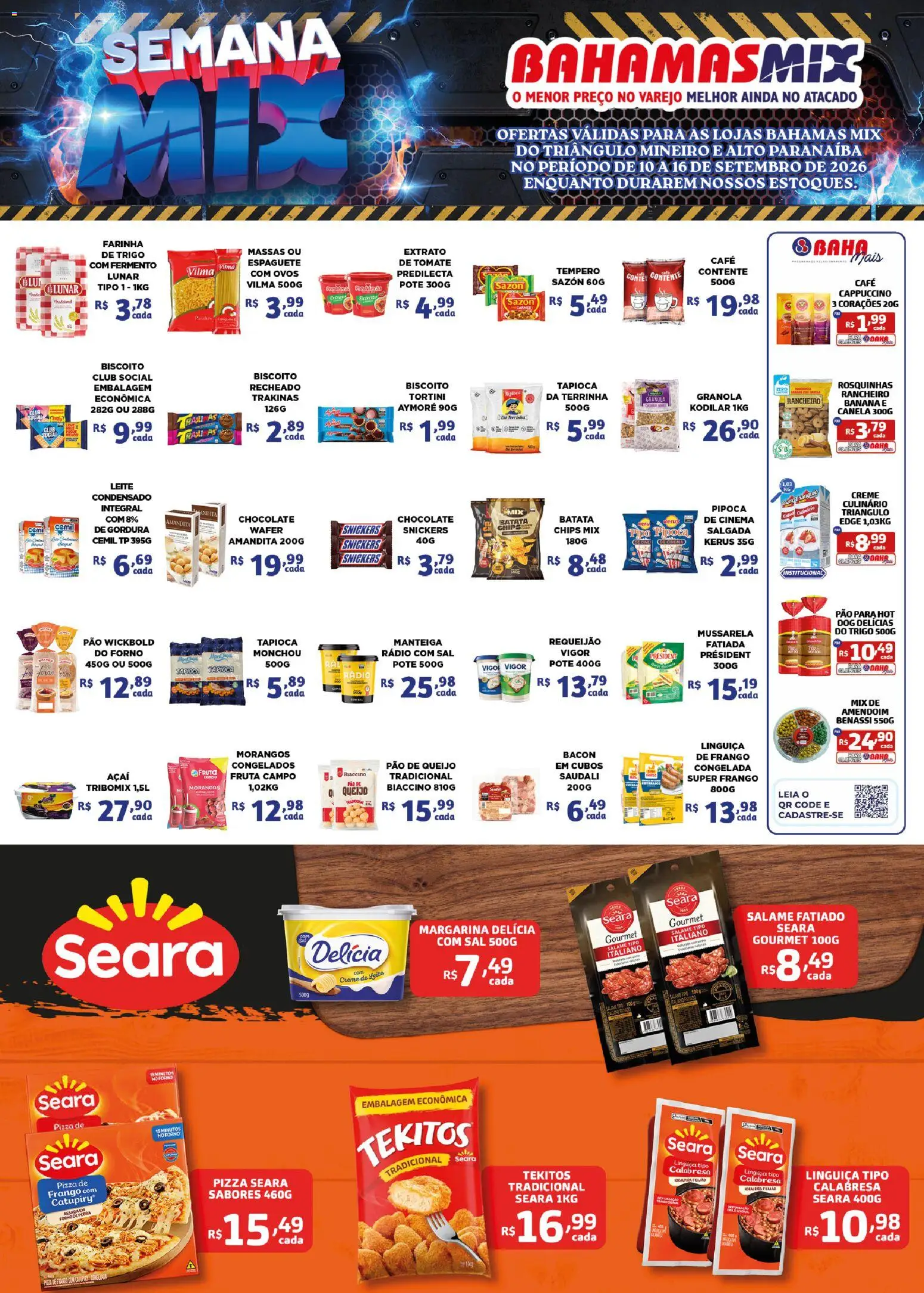 Pré-Visualização do folheto "Bahamas Mix - Ofertas da semana" da loja Bahamas Mix válido a partir de 10/09/2026 - Café, Pizza, Pipoca, Feijão, Leite, Frango, Granola, Salame