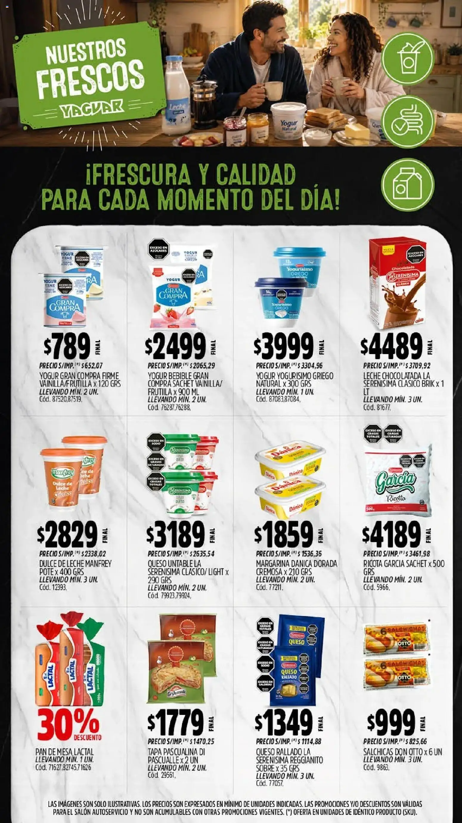 Vista previa del folleto de la tienda Yaguar válido desde el 28/09/2026 - Dulce de leche, Queso, Pan, Chocolatada, Yogur natural, Yogur, Margarina, Dulce