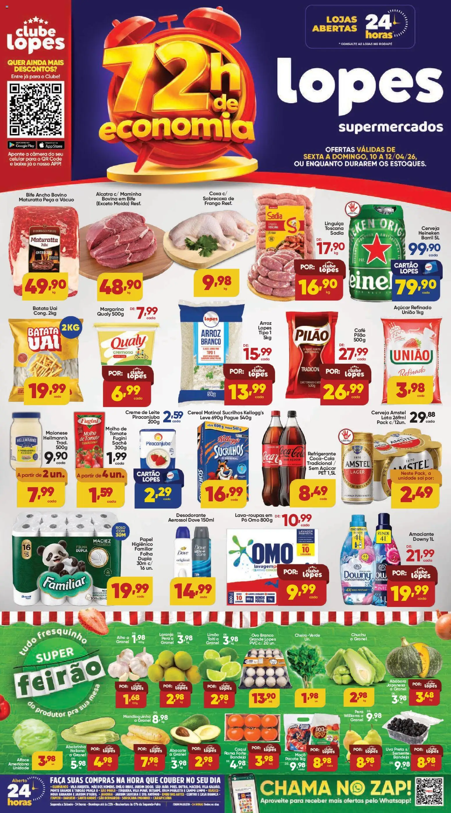 Pré-Visualização do folheto "Lopes Supermercados - Ofertas da semana" da loja Lopes Supermercados válido a partir de 10/04/2026 - Desodorante, Frango, Caqui, Abacate, Açúcar, Mandioquinha, Maminha, Faca