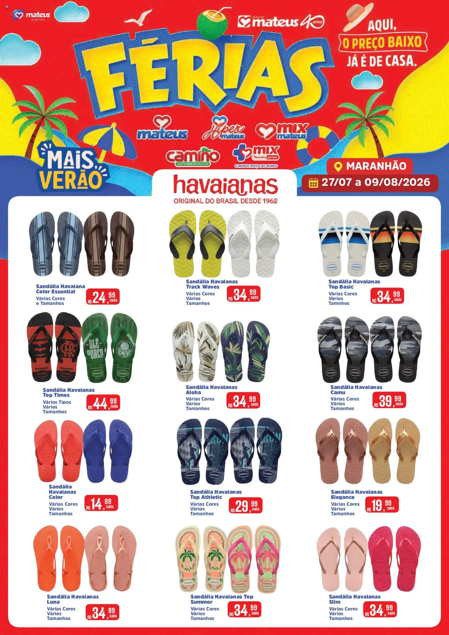 Pré-Visualização do folheto "Mateus ofertas Havaianas" da loja Mateus válido a partir de 27/07/2026 - Baixo