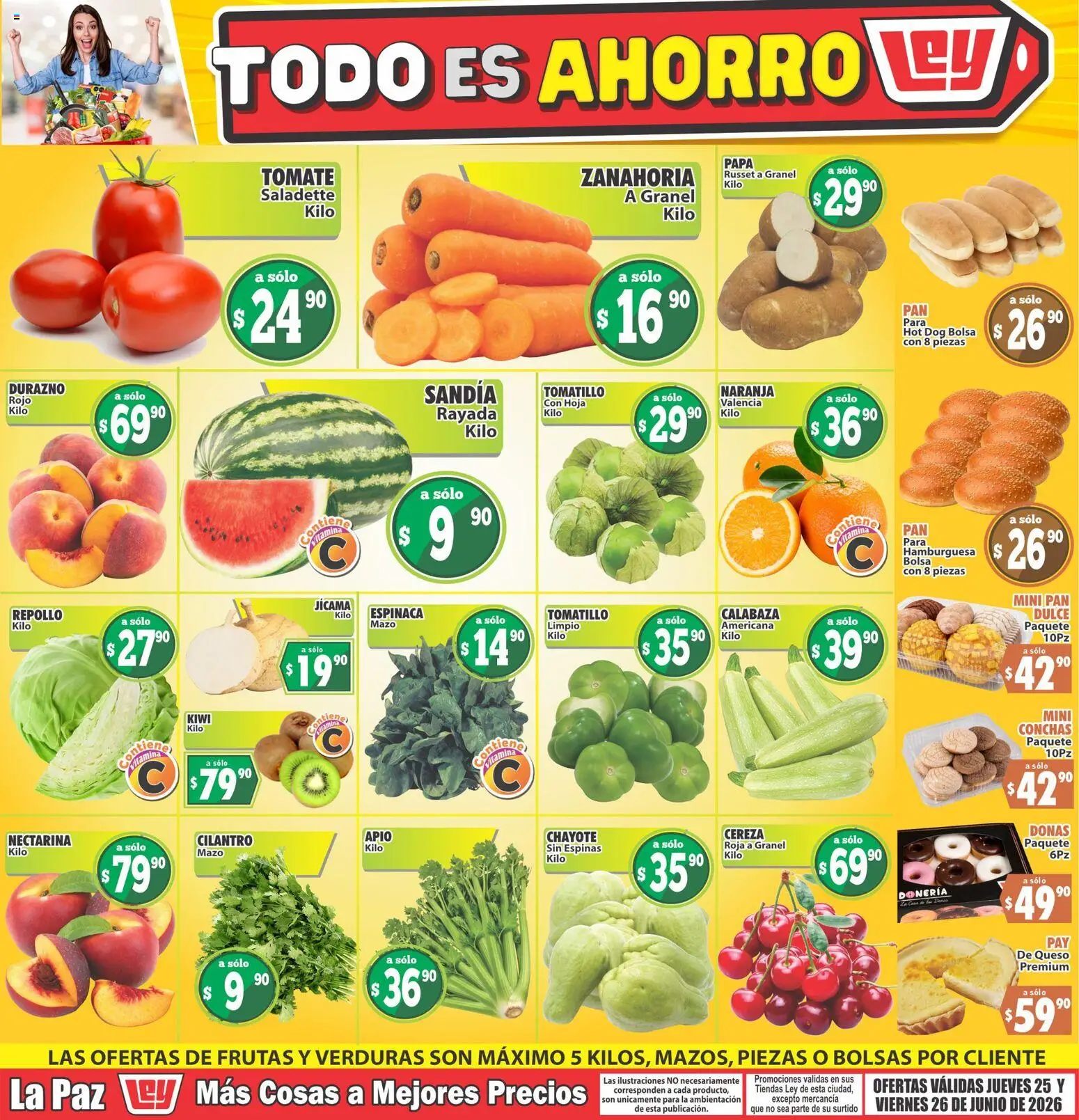 Vista previa las ofertas de la tienda Casa Ley - Casa Ley folleto Las ofertas de frutas y verdunas desde el 25/06/2026 