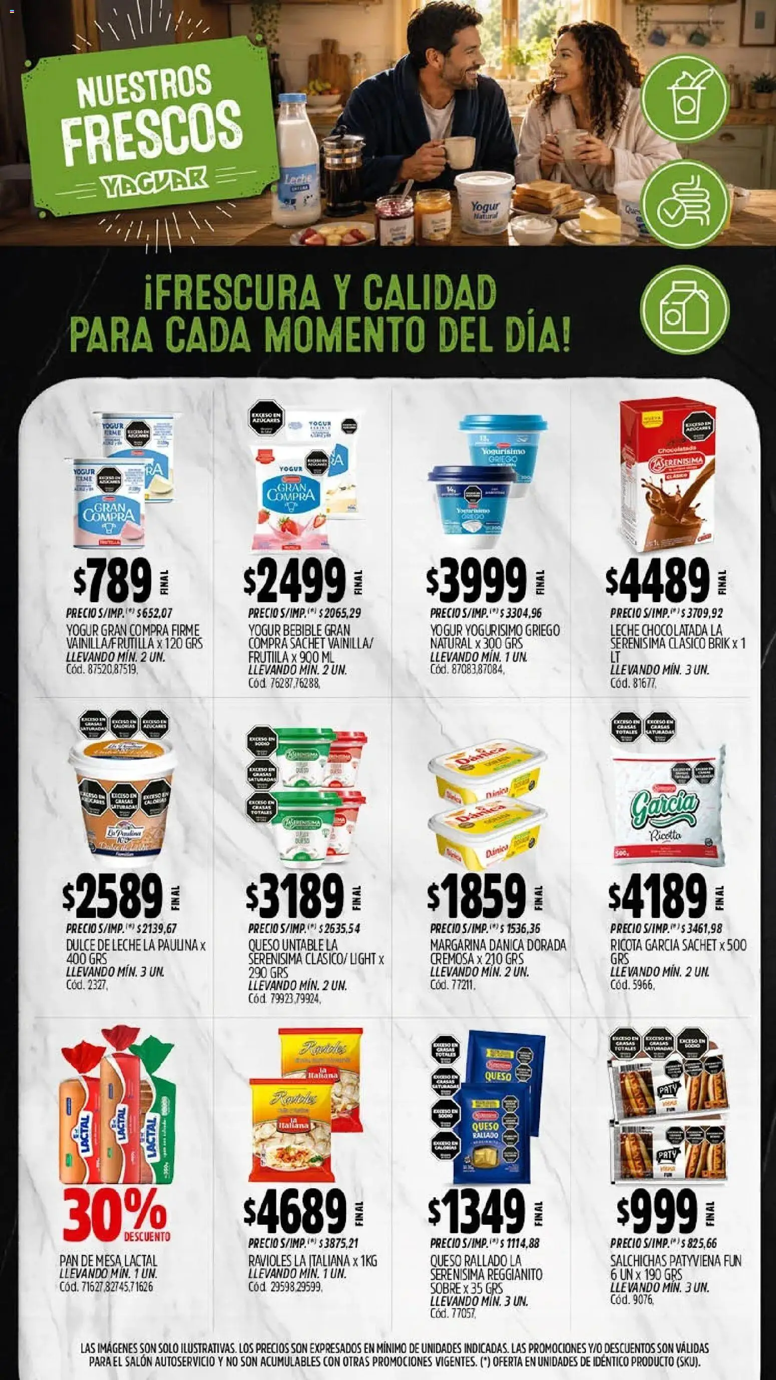 Vista previa del folleto de la tienda Yaguar válido desde el 28/09/2026 - Mesa, Chocolatada, Ravioles, Leche, Ricota, Yogur, Margarina, Dulce