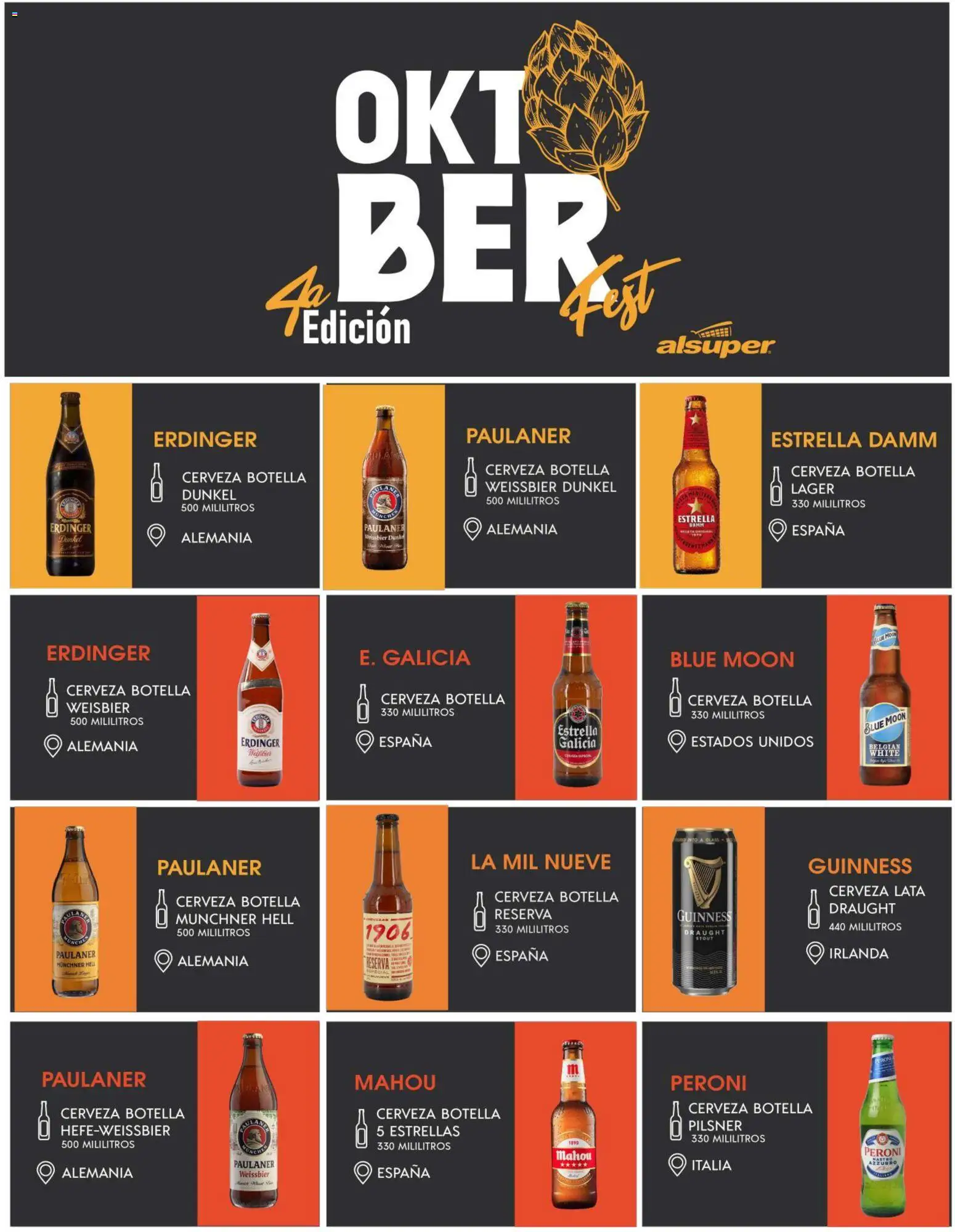Vista previa las ofertas de la tienda Alsuper - Alsuper folleto Festival del Vino desde el 29/09/2026 - Cerveza, Botella
