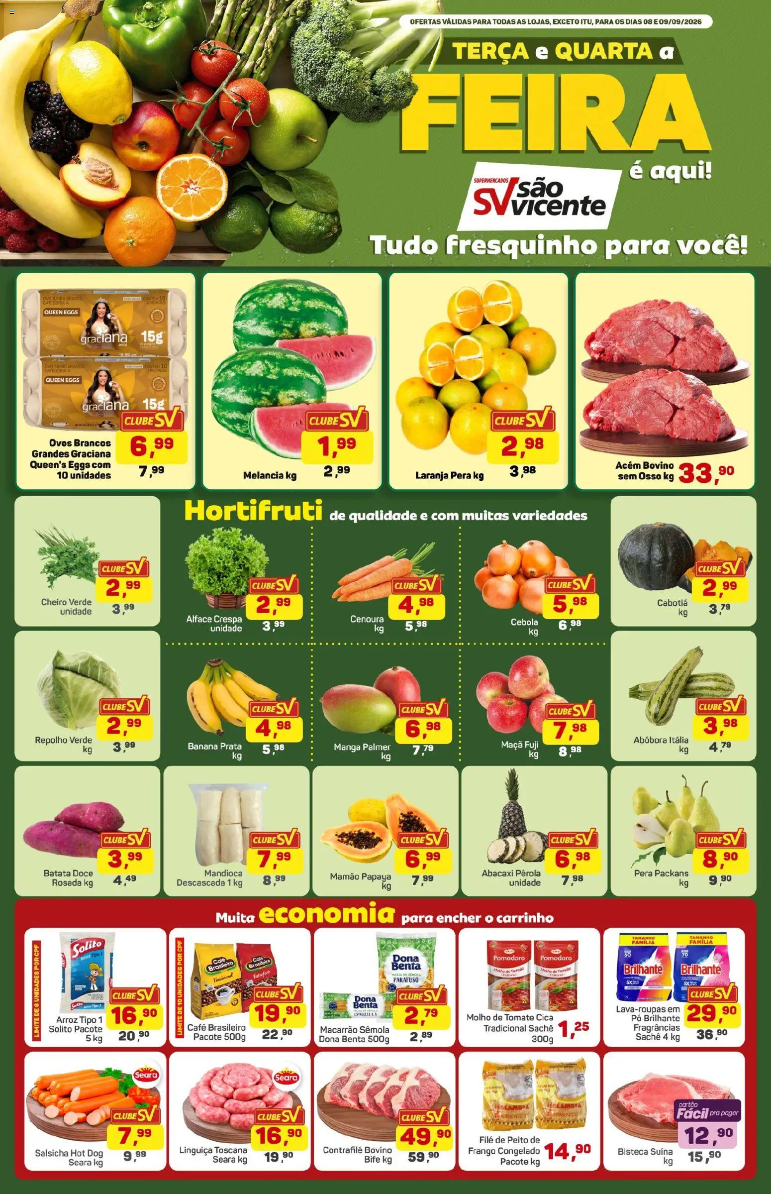 Pré-Visualização do folheto "Supermercados São Vicente - Ofertas da semana" da loja Supermercados São Vicente válido a partir de 08/09/2026