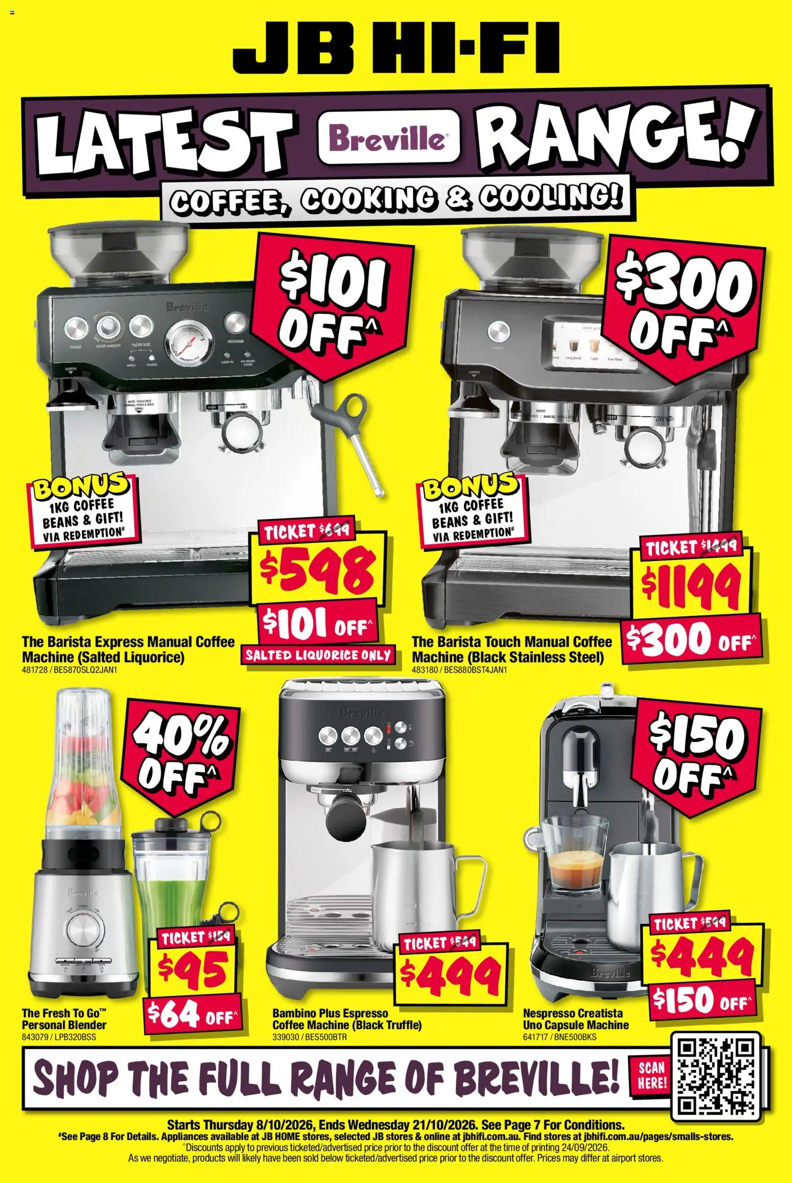 Preview of catalogue JB Hi-Fi catalogue Latest Breville Range from shop JB Hi-Fi valid 08/10/2026