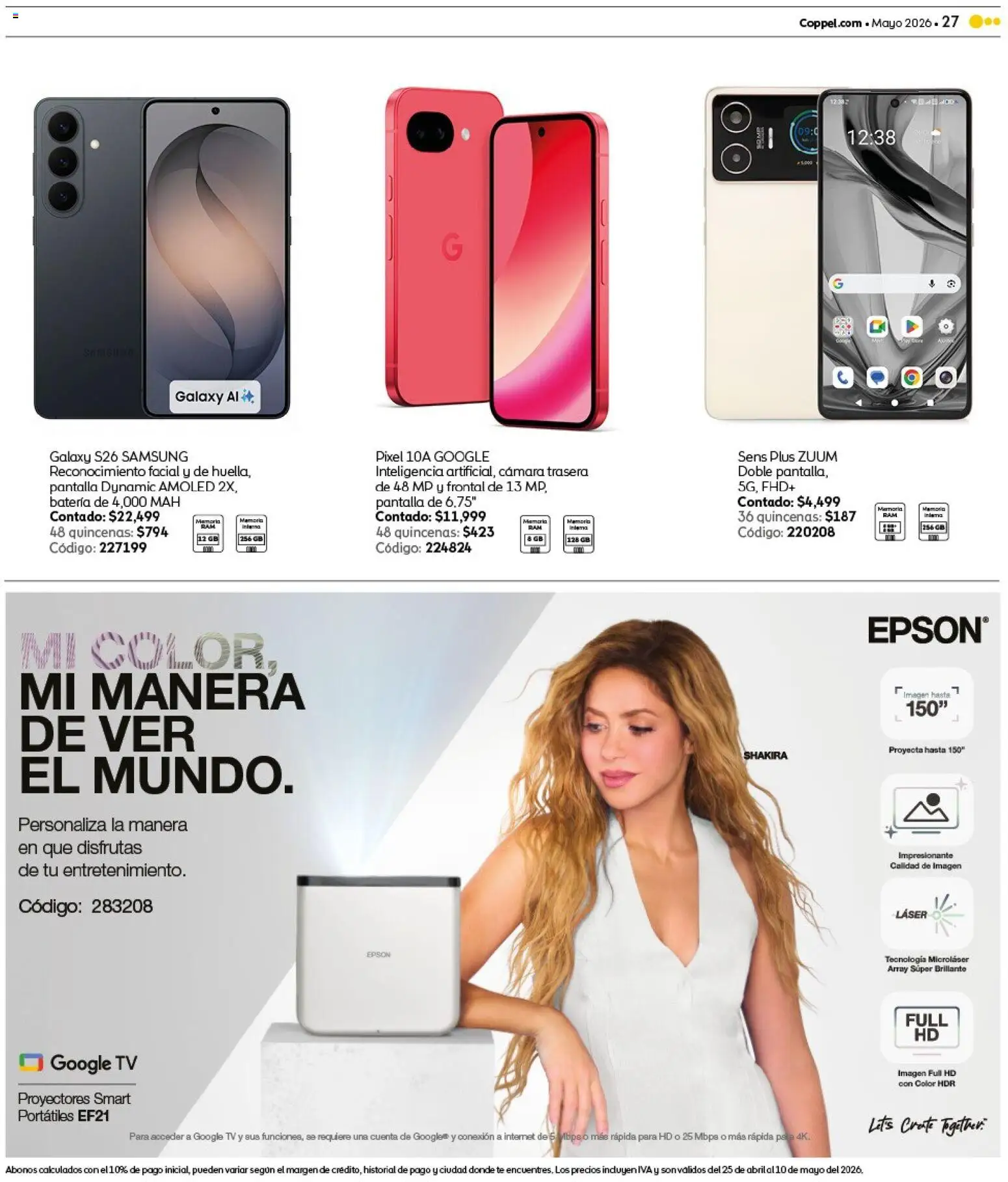 Vista previa las ofertas de la tienda Coppel - Coppel catálogo Claro que la vas a querer desde el 25/04/2026 - Té, Cámara, Batería