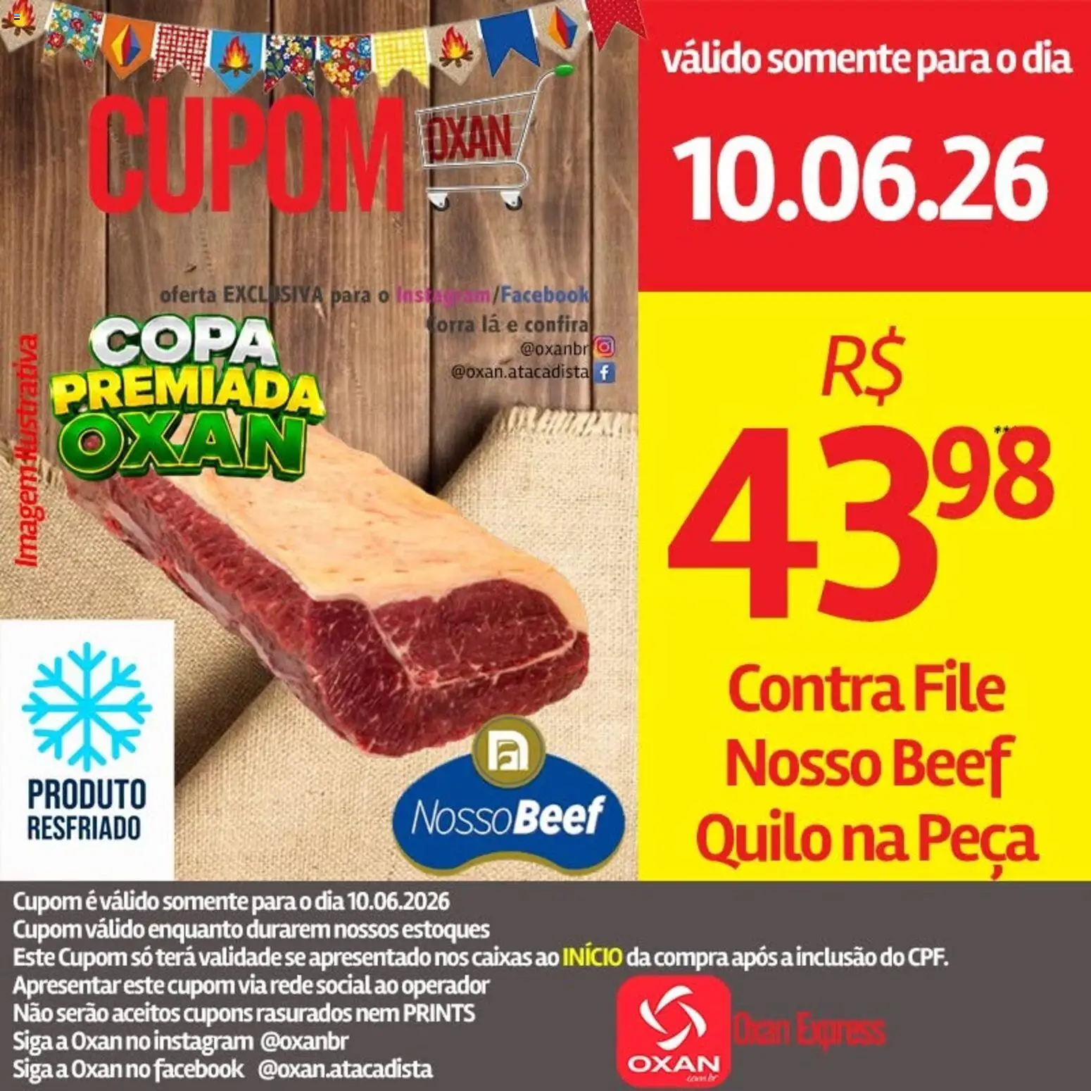 Pré-Visualização do folheto "Oxan Atacadista - Ofertas da semana" da loja Oxan Atacadista válido a partir de 10/06/2026 - Copa, Contra filé