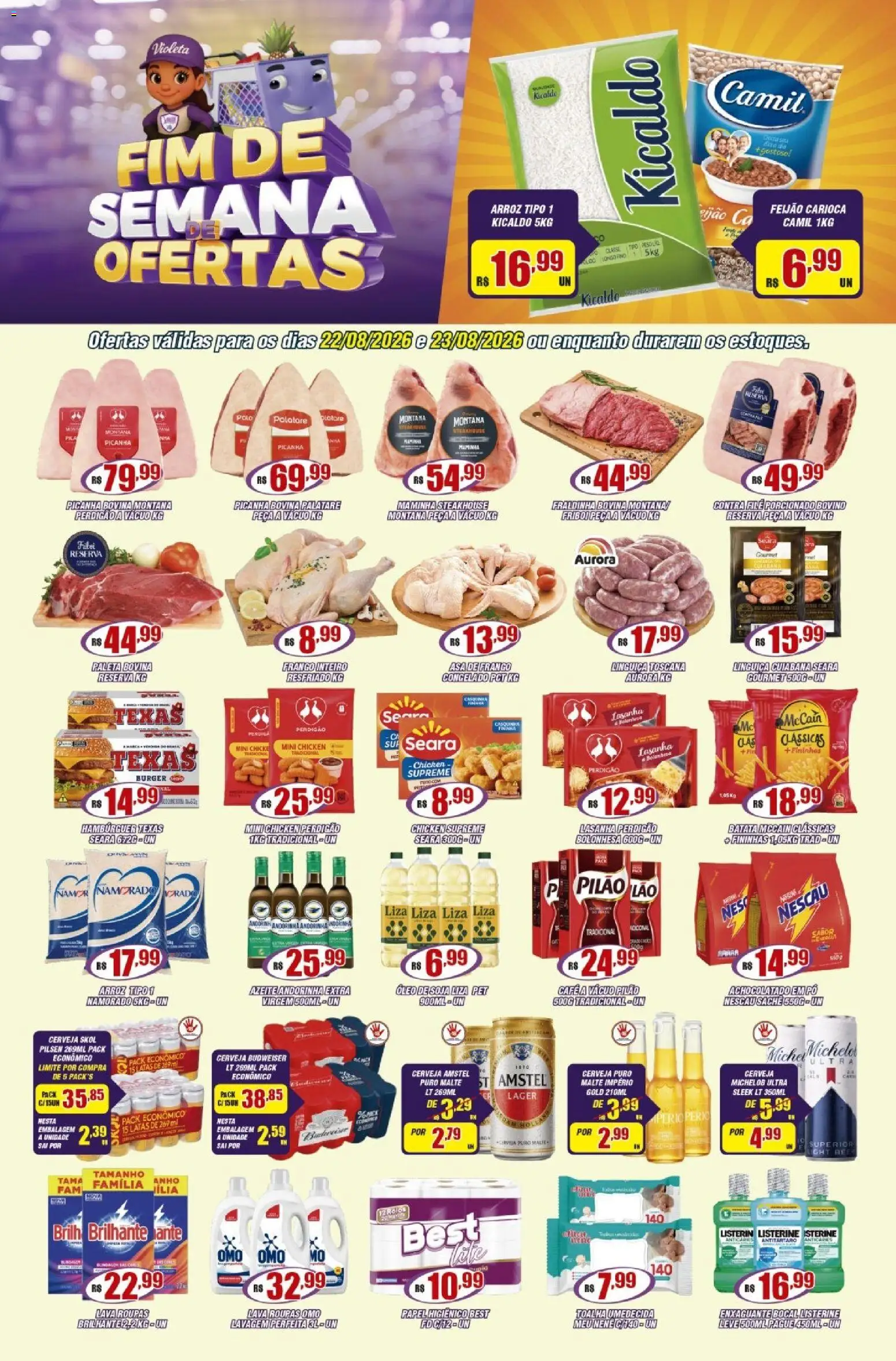 Pré-Visualização do folheto "Violeta Supermercados - Ofertas da semana" da loja Violeta Supermercados válido a partir de 22/08/2026