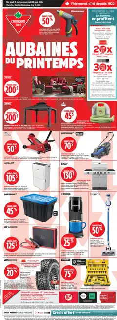 Preview of leaflet Canadian Tire circulaire - Aubaines du printemps from shop Canadian Tire is valid from May 07, 2026