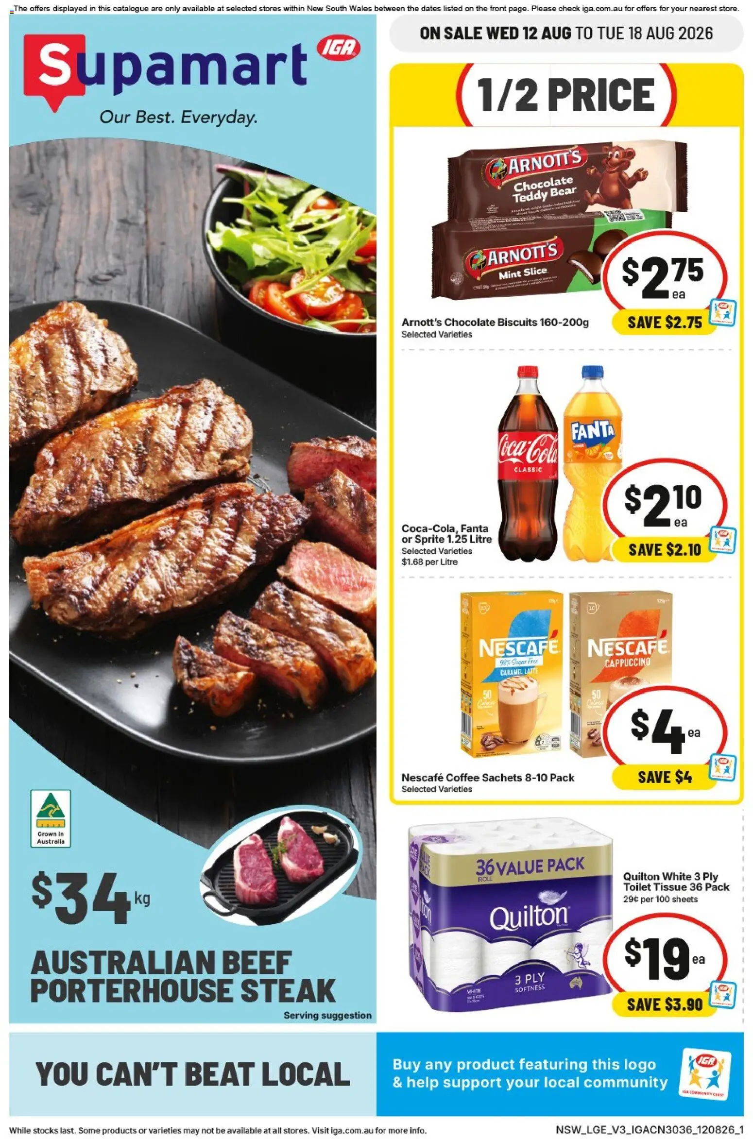 Preview of catalogue IGA catalogue Supamart from shop IGA valid 12/08/2026