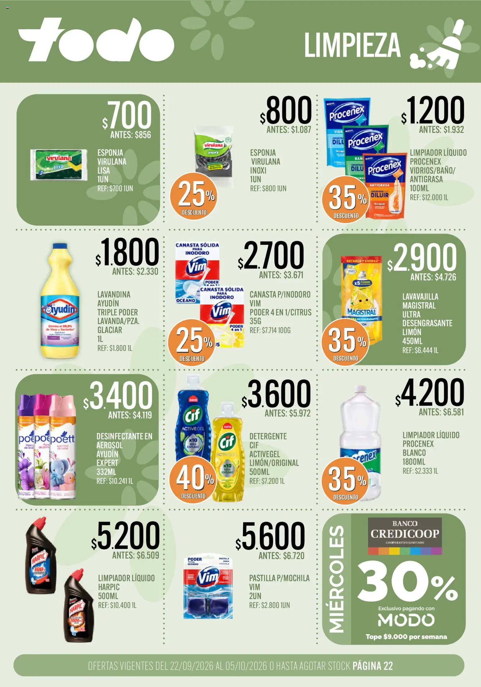 Vista previa del folleto de la tienda Supermercados TODO válido desde el 22/09/2026 