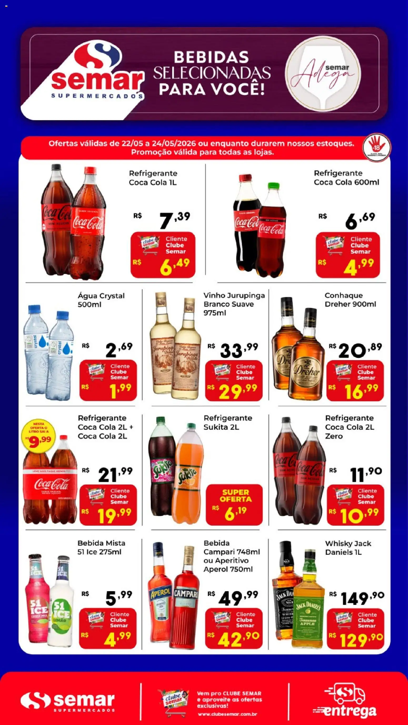 Pré-Visualização do folheto "Semar Supermercado ofertas Adega" da loja Semar Supermercado válido a partir de 22/05/2026