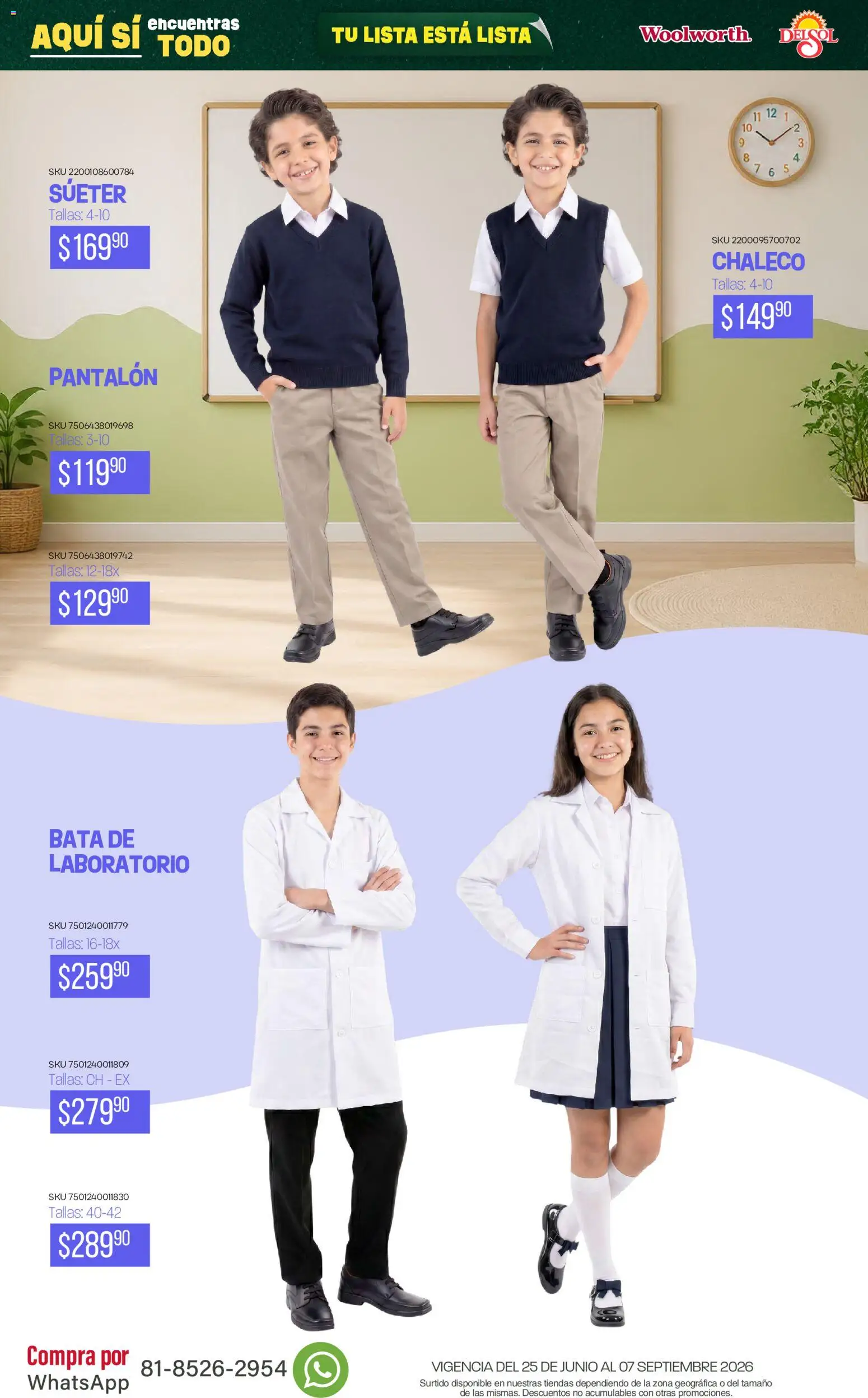 Vista previa las ofertas de la tienda Del Sol y Woolworth - Del Sol y Woolworth catálogo Back To School desde el 25/06/2026 