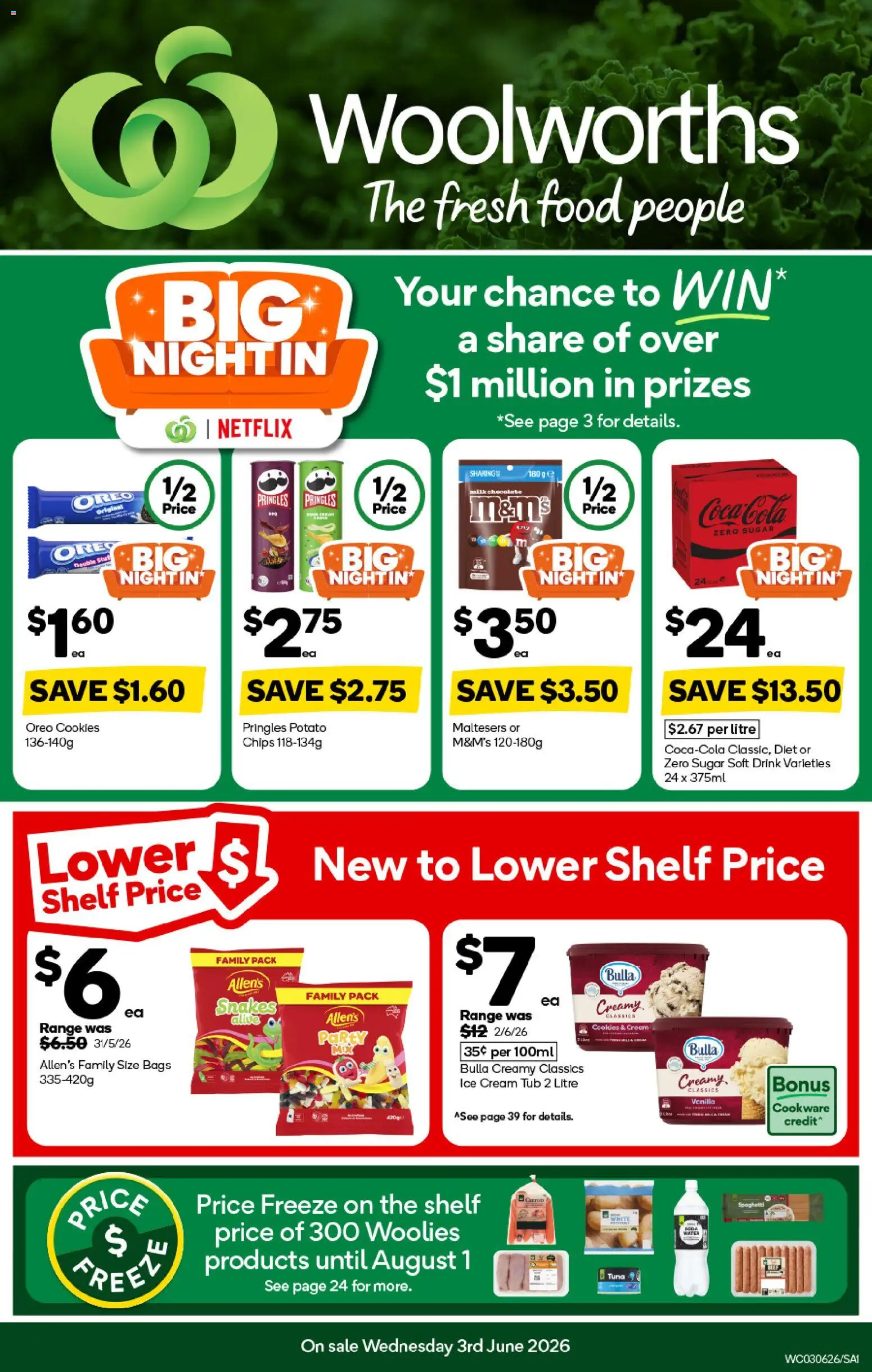 Preview of catalogue Woolworths catalogue SA from shop Woolworths valid 03/06/2026 - Shelf, Milk, Chocolate, Cookware, Chips, Carrots, Tuna, Cookies