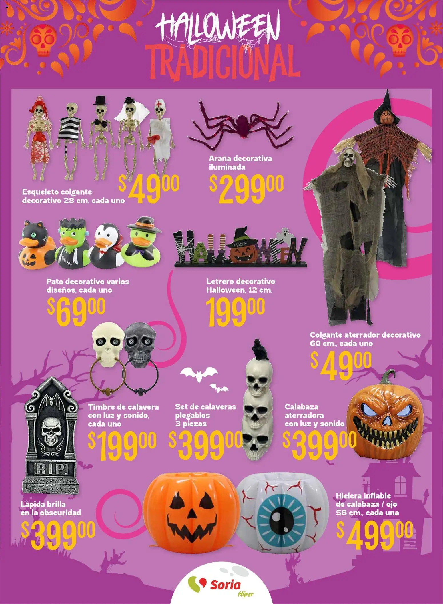 Vista previa las ofertas de la tienda Soriana - Soriana Halloween y Día de muertos Híper Nacional desde el 08/09/2026 