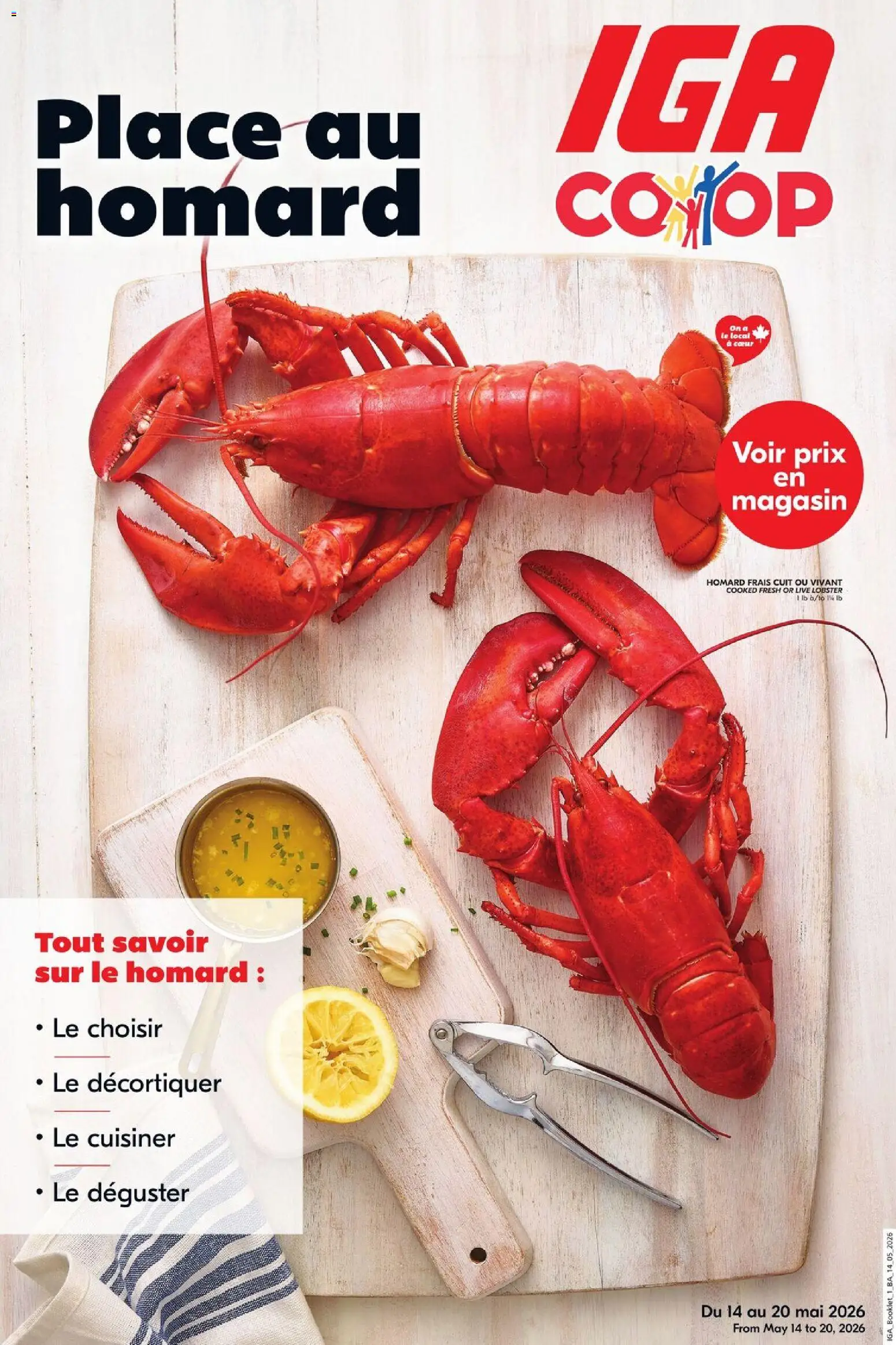 Preview of leaflet IGA circulaire - Place au homard from shop IGA is valid from May 14, 2026