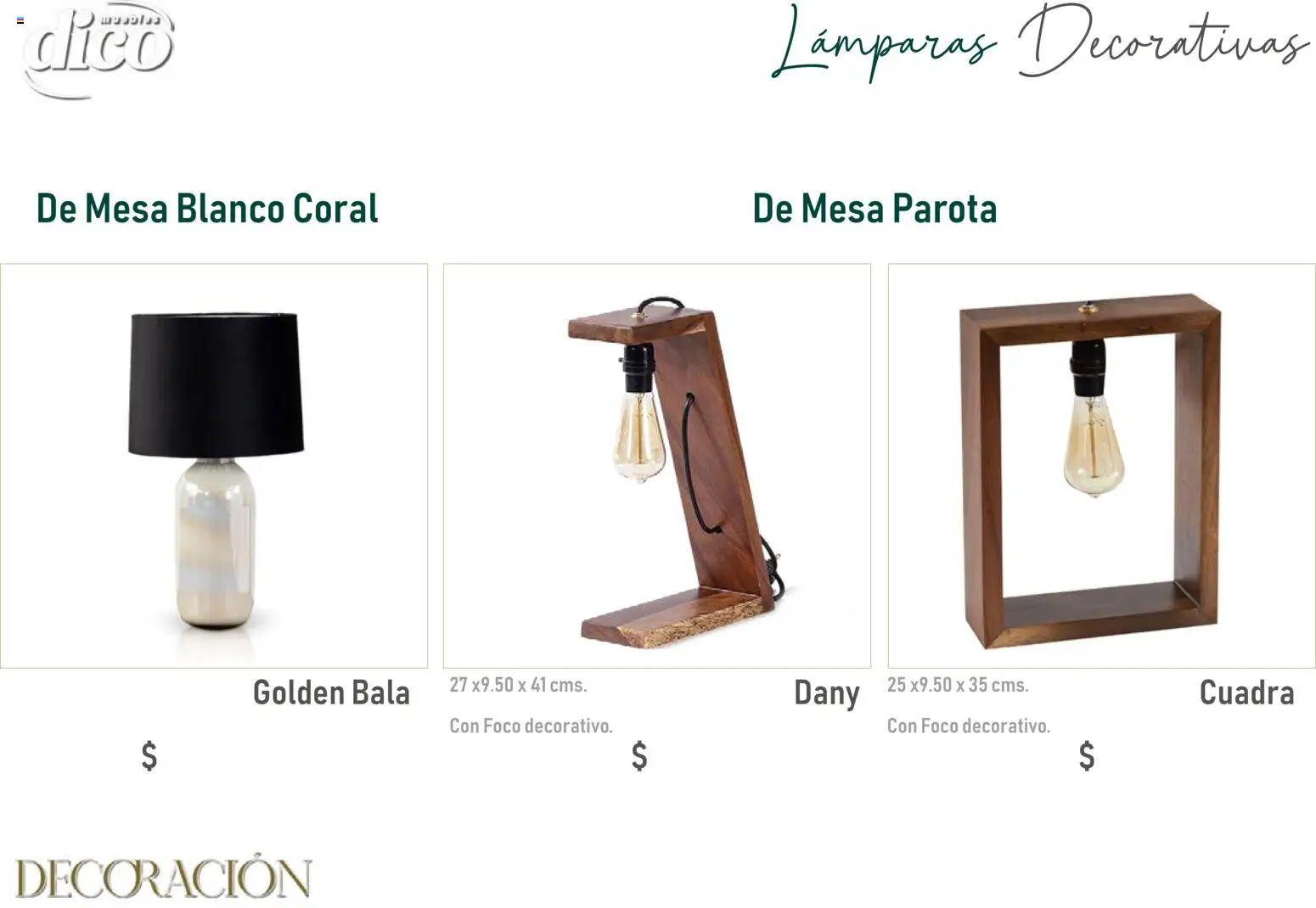 Vista previa las ofertas de la tienda Muebles Dico - Catálogo Decoración desde el 09/12/2025 