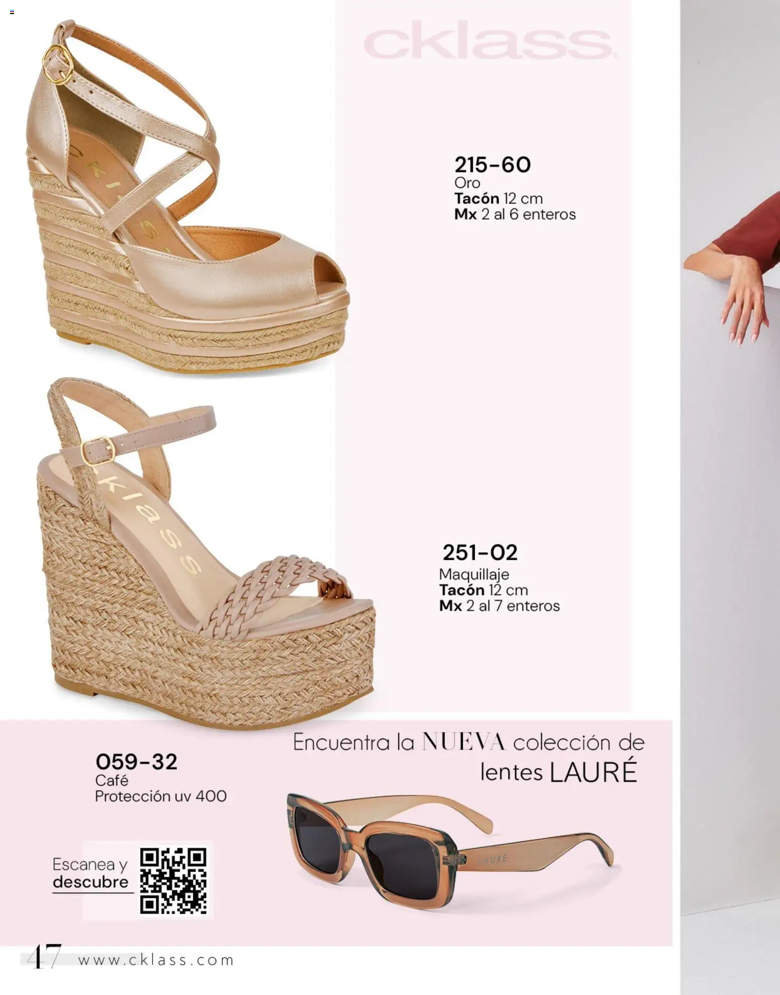 Vista previa las ofertas de la tienda Cklass - Catálogo Dama Calzado desde el 02/01/2026 - Café, Maquillaje, Lentes