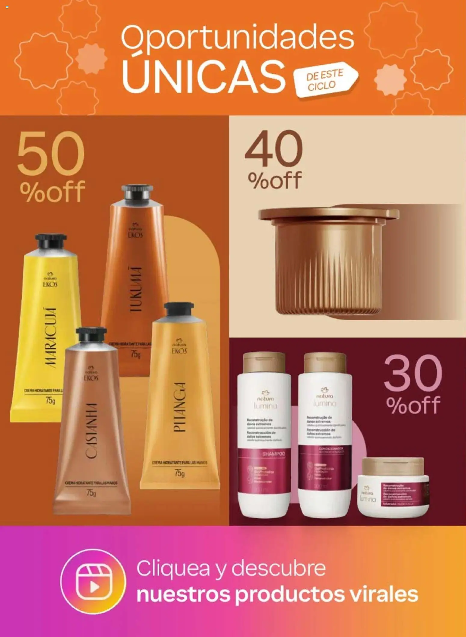 Vista previa las ofertas de la tienda Natura - Natura campaña 10 2026 desde el 19/06/2026 - Shampoo, Crema