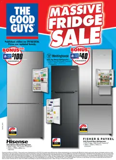 Preview of catalogue The Good Guys Massive Fridge Sale from shop The Good Guys valid 29/10/2026