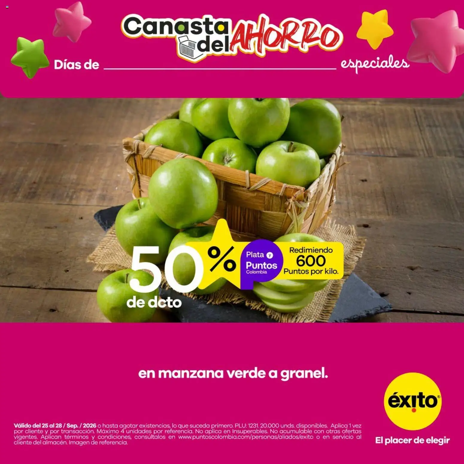  Vista previa del prospecto Éxito catálogo Canasta del ahorro del almacen Éxito válida del 25/09/2026 al 28/09/2026