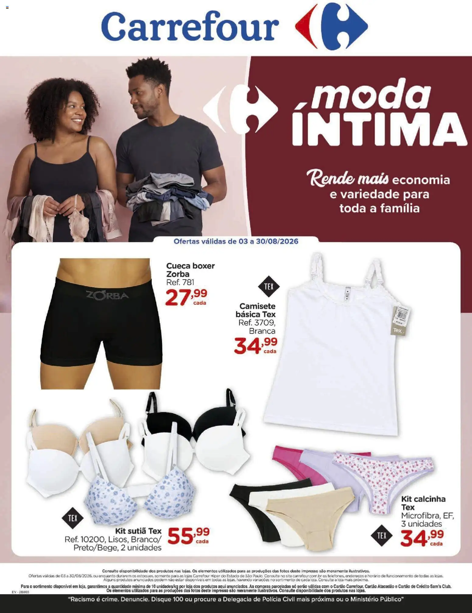 Pré-Visualização do folheto "Carrefour ofertas Moda Íntima" da loja Carrefour válido a partir de 03/08/2026