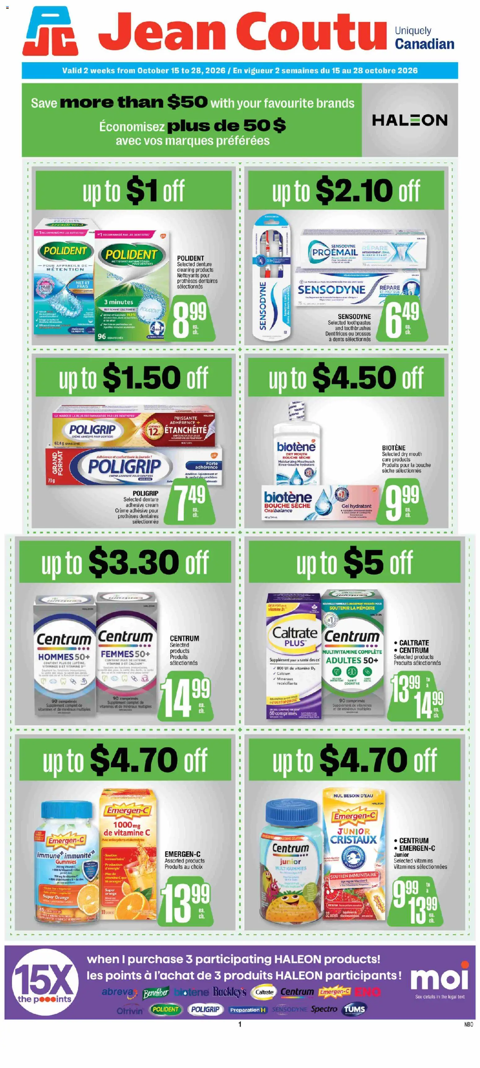Preview of leaflet Jean Coutu flyer - Haleon Insert from shop Jean Coutu is valid from Oct 15, 2026