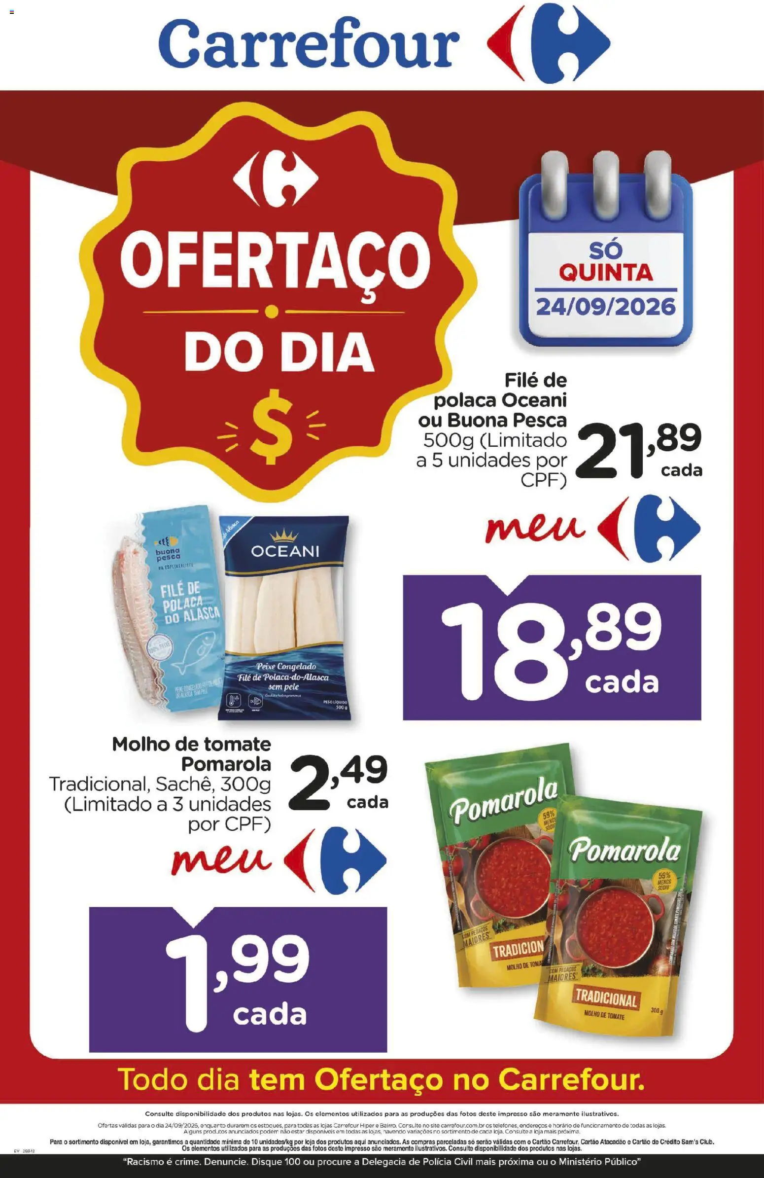 Pré-Visualização do folheto "Carrefour ofertas do Dia" da loja Carrefour válido a partir de 24/09/2026