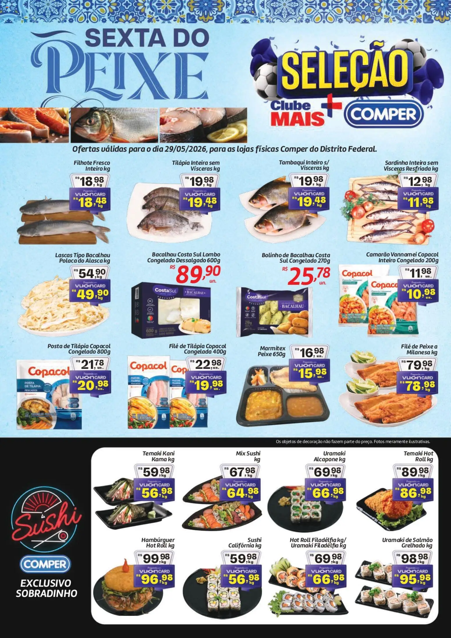 Pré-Visualização do folheto "Comper ofertas Sexta do Peixe" da loja Comper válido a partir de 29/05/2026