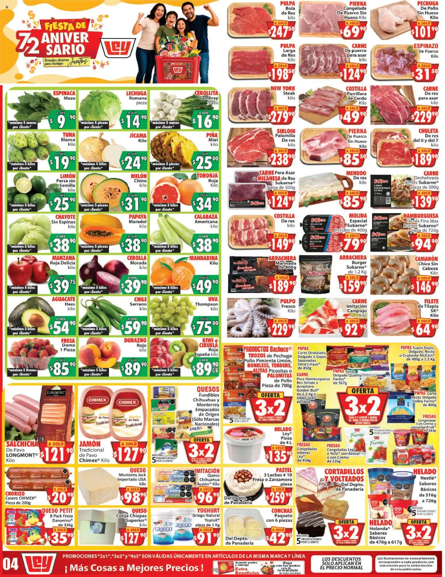 Vista previa las ofertas de la tienda Casa Ley - Casa Ley folleto Autoservicio desde el 10/09/2026 - Fresas, Helado, Espinaca, Carne, Durazno, Pavo, Cebolla, Miel