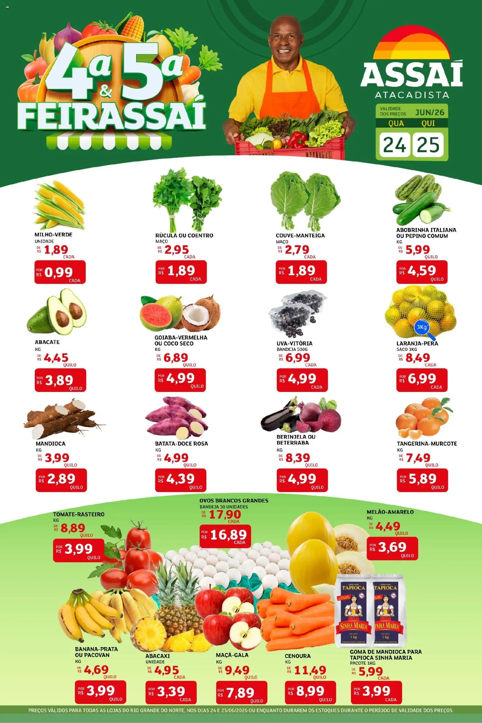 Pré-Visualização do folheto "Assaí Atacadista ofertas - RN" da loja Assaí Atacadista válido a partir de 24/06/2026