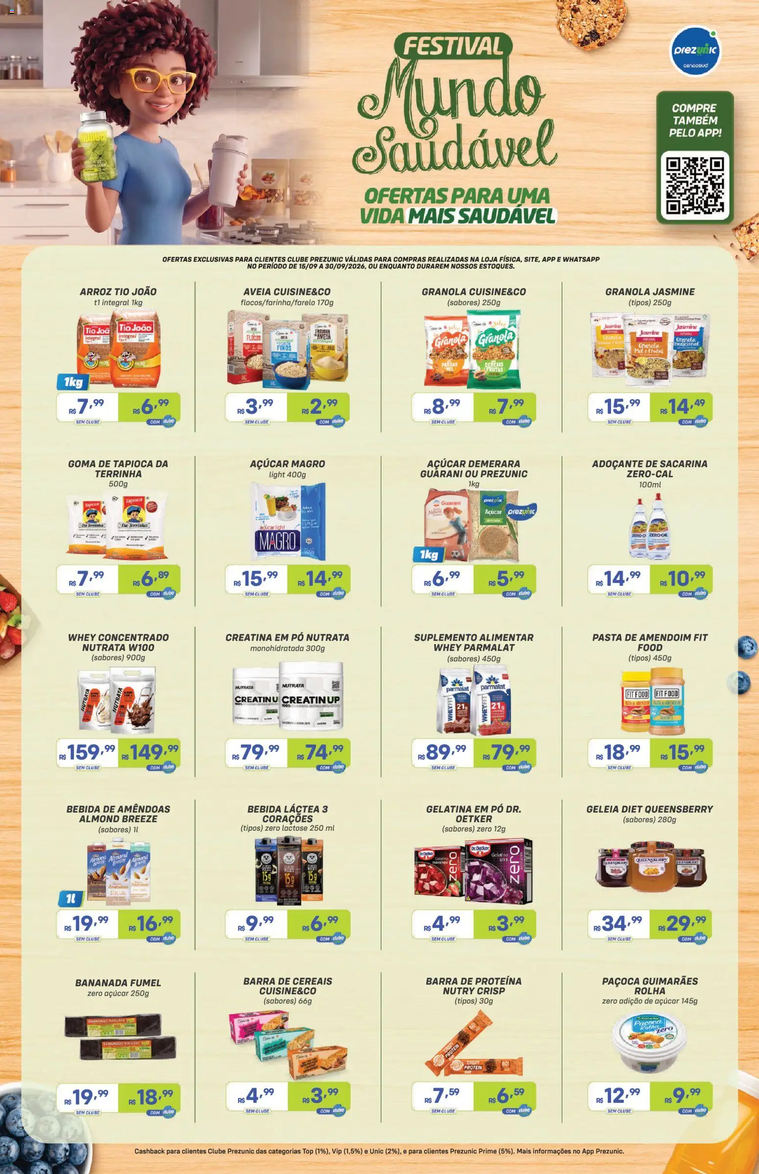 Pré-Visualização do folheto "Prezunic ofertas Mundo Saudável" da loja Prezunic válido a partir de 15/09/2026