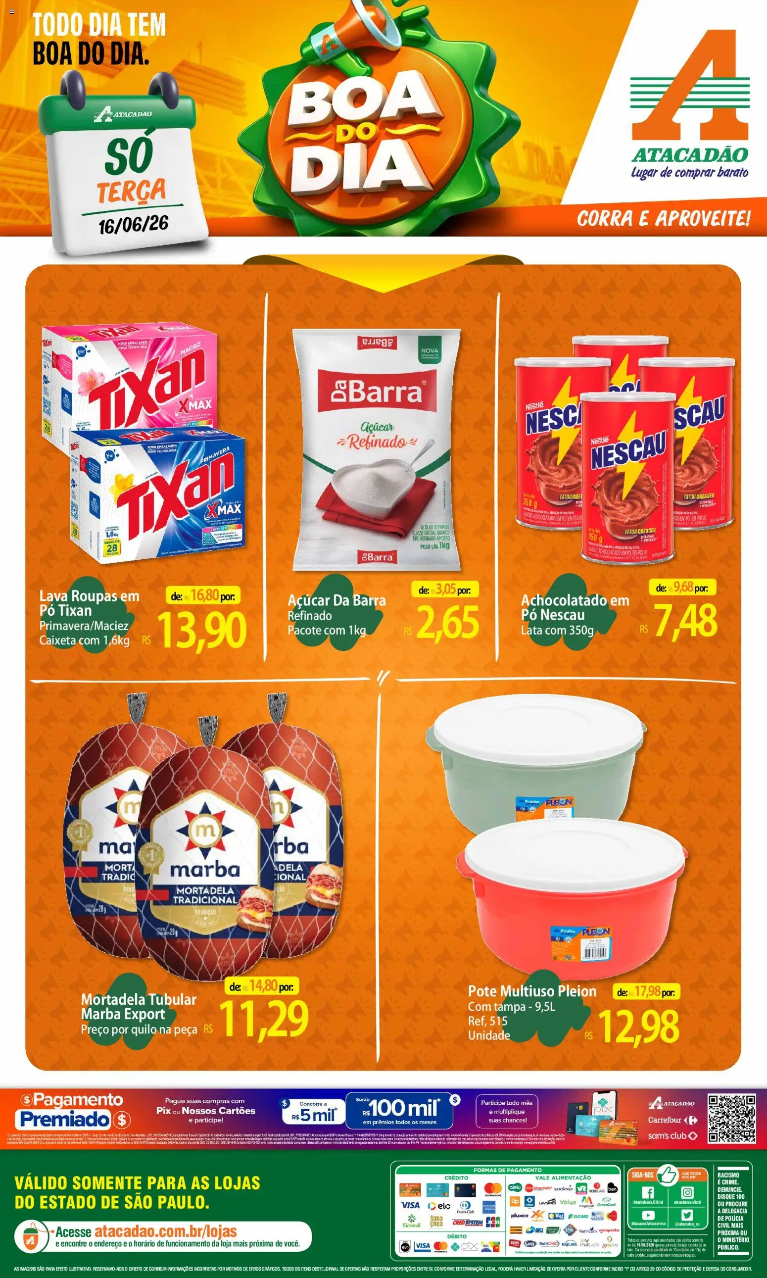 Pré-Visualização do folheto "Atacadão ofertas - SP" da loja Atacadão válido a partir de 16/06/2026