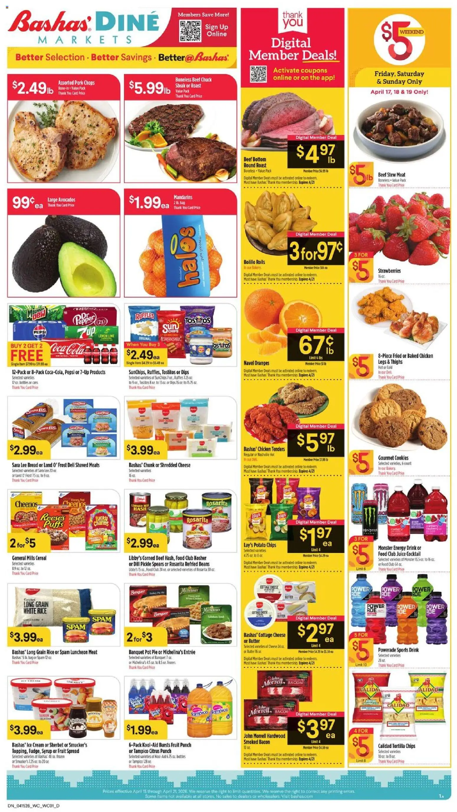 Ad Preview of Basha's Basha's Dine from 04/15/2026