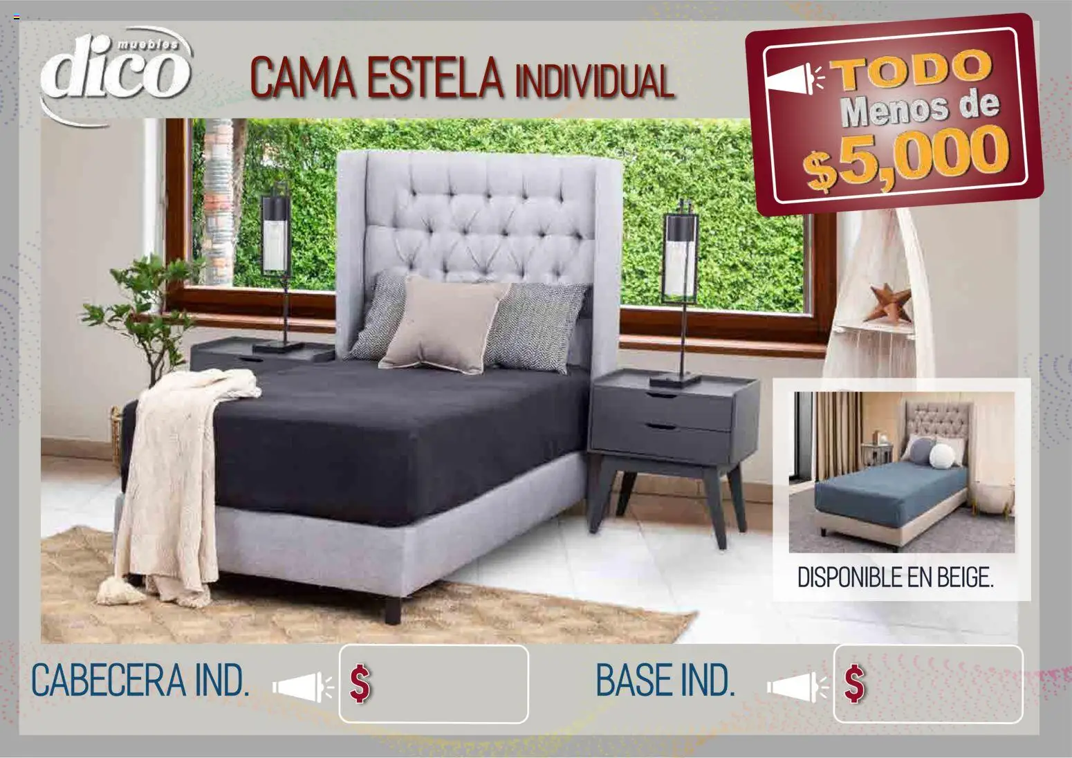 Vista previa las ofertas de la tienda Muebles Dico - Muebles Dico catálogo Todo menos de 5000 Pacifico desde el 09/04/2026 