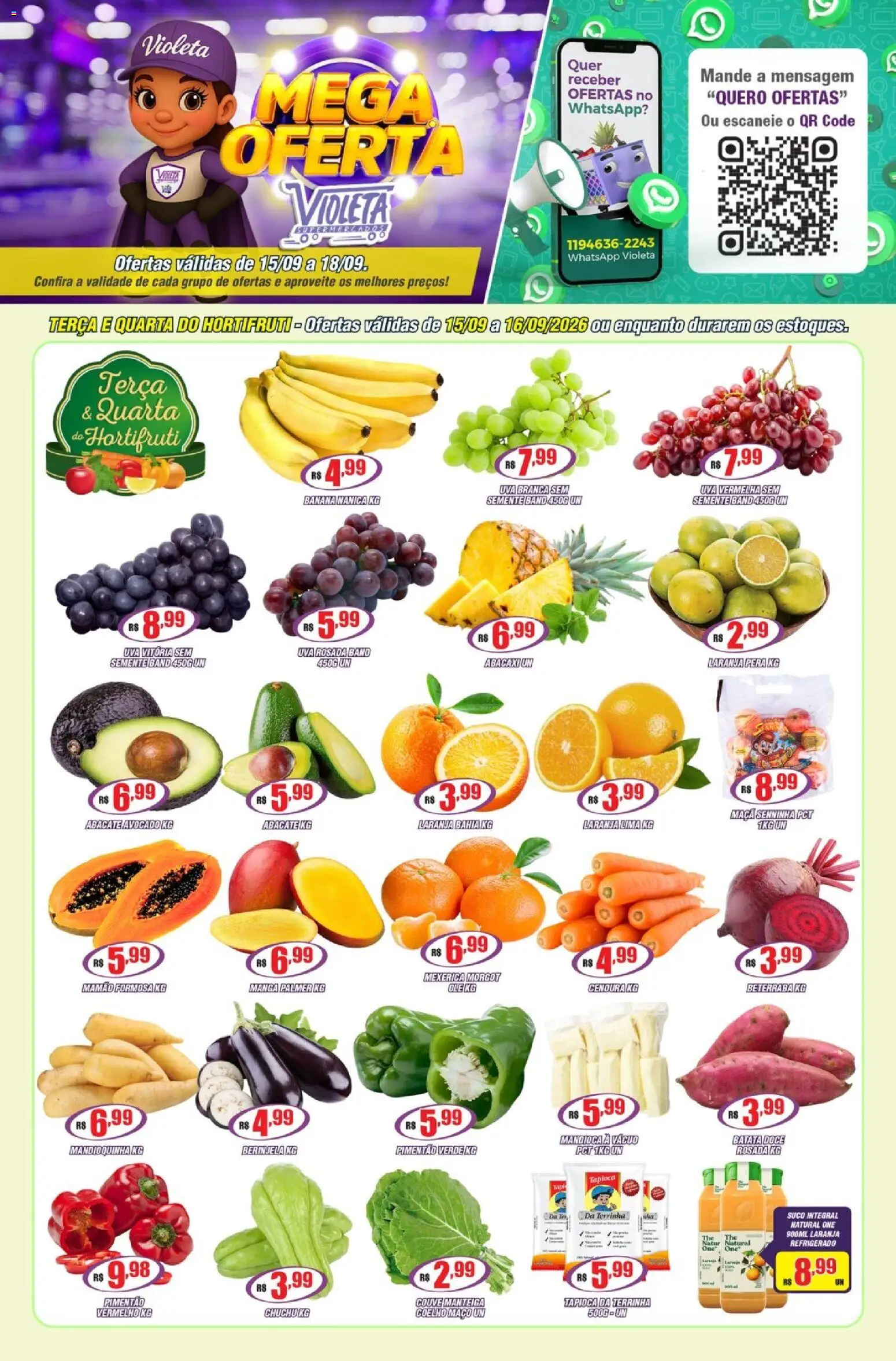 Pré-Visualização do folheto "Violeta Supermercados - Ofertas da semana" da loja Violeta Supermercados válido a partir de 15/09/2026
