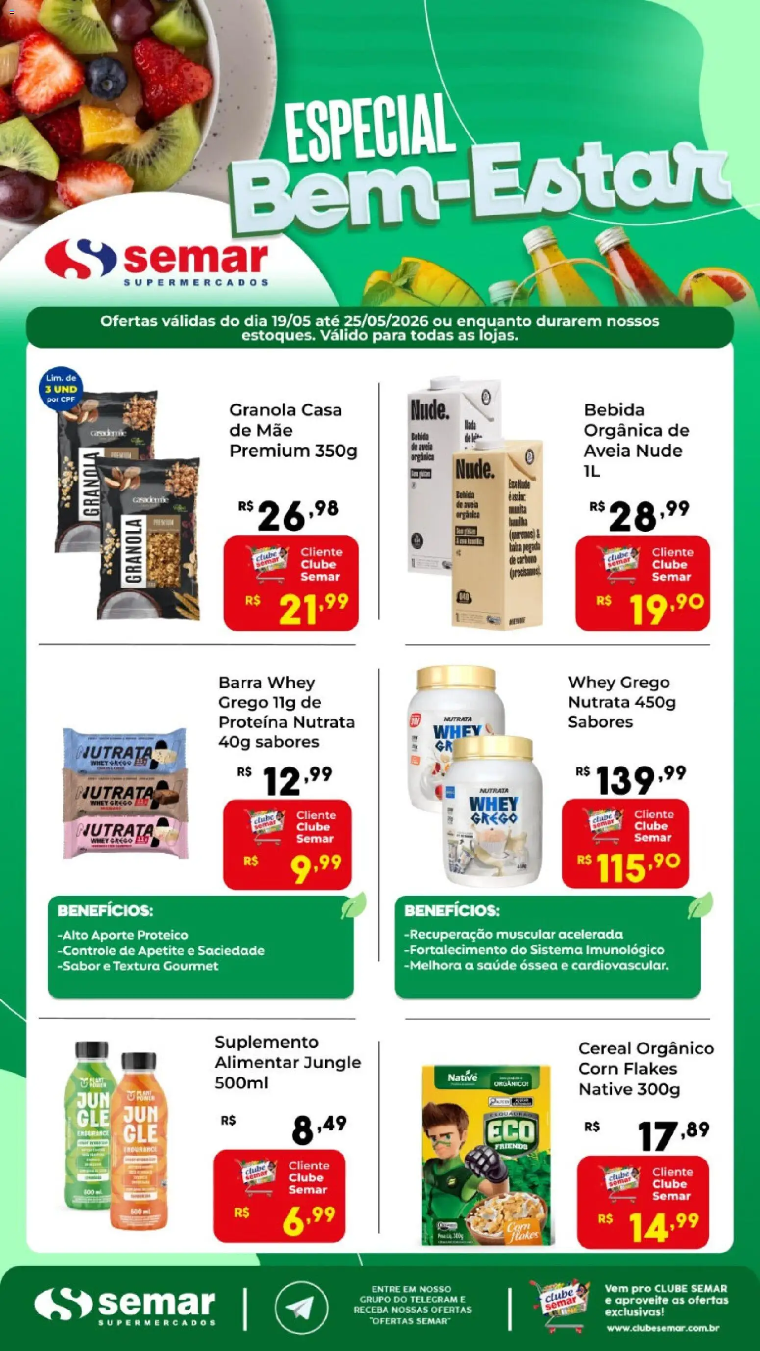 Pré-Visualização do folheto "Semar Supermercado ofertas Bem-Estar" da loja Semar Supermercado válido a partir de 19/05/2026
